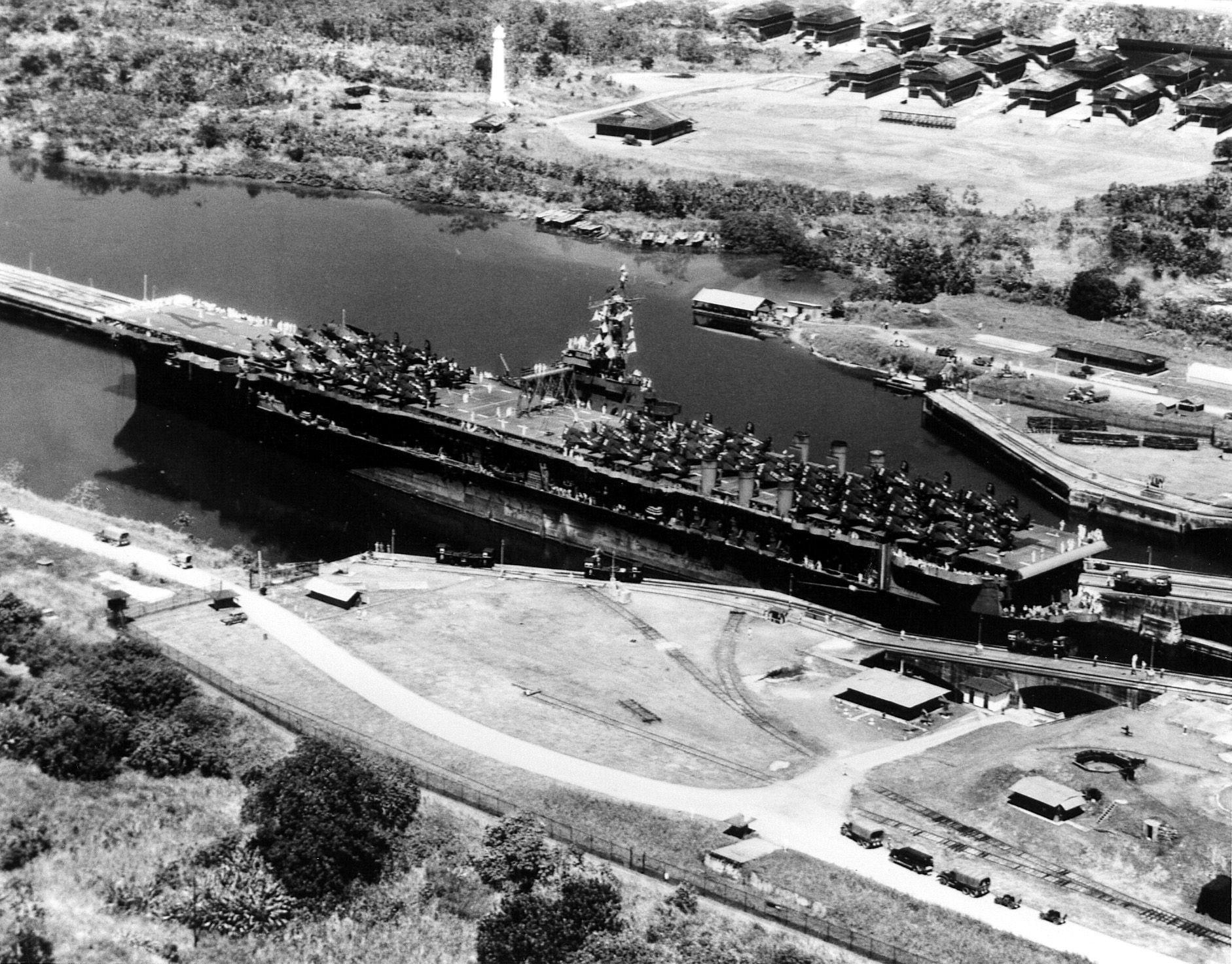 1882x1474 USS Ranger (CV 4) In Panama Canal 1945.jpeg