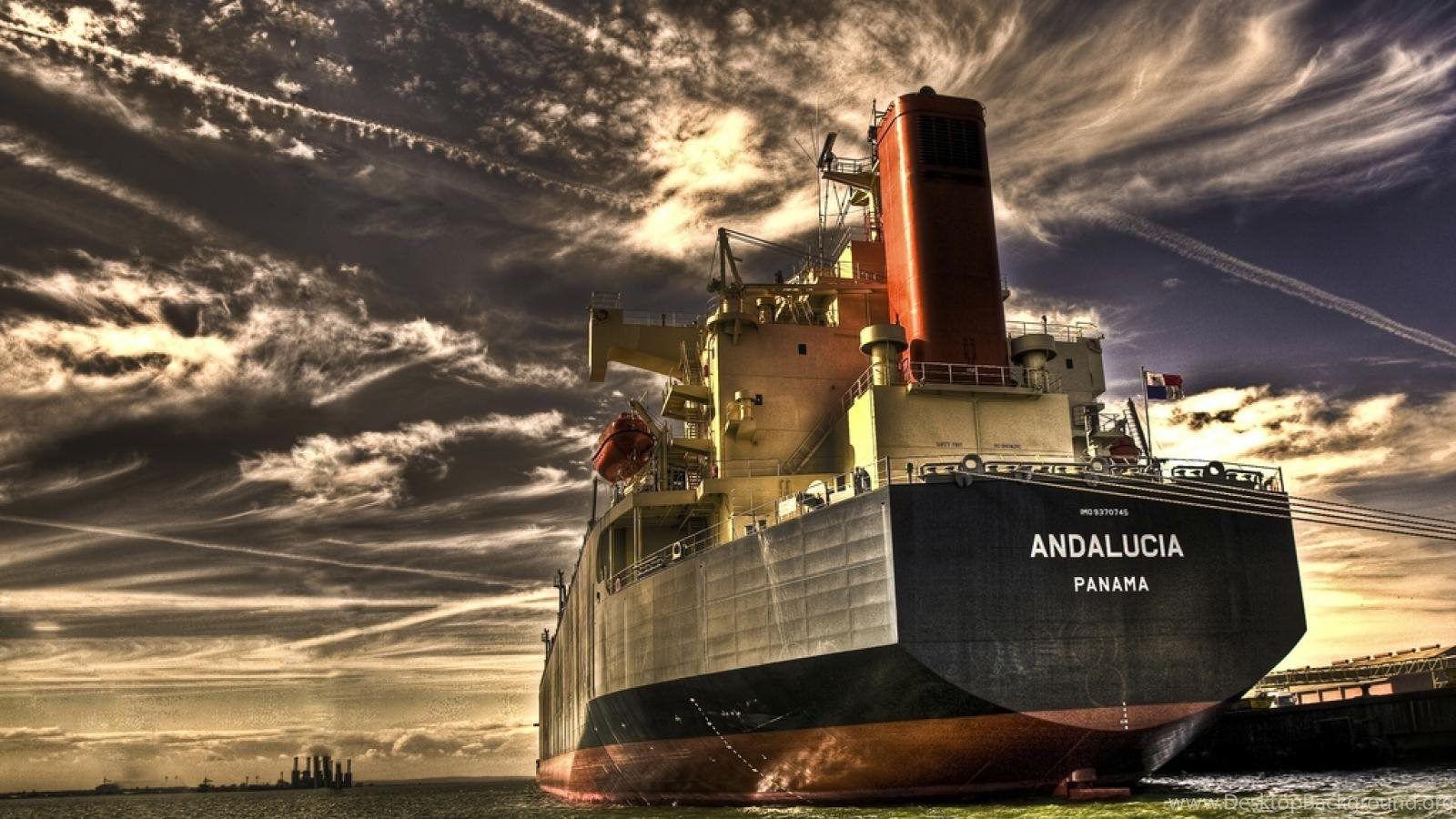 1600x900 Hdr Photography Chemtrails Ocean Panama Ships Wallpaper Desktop Background