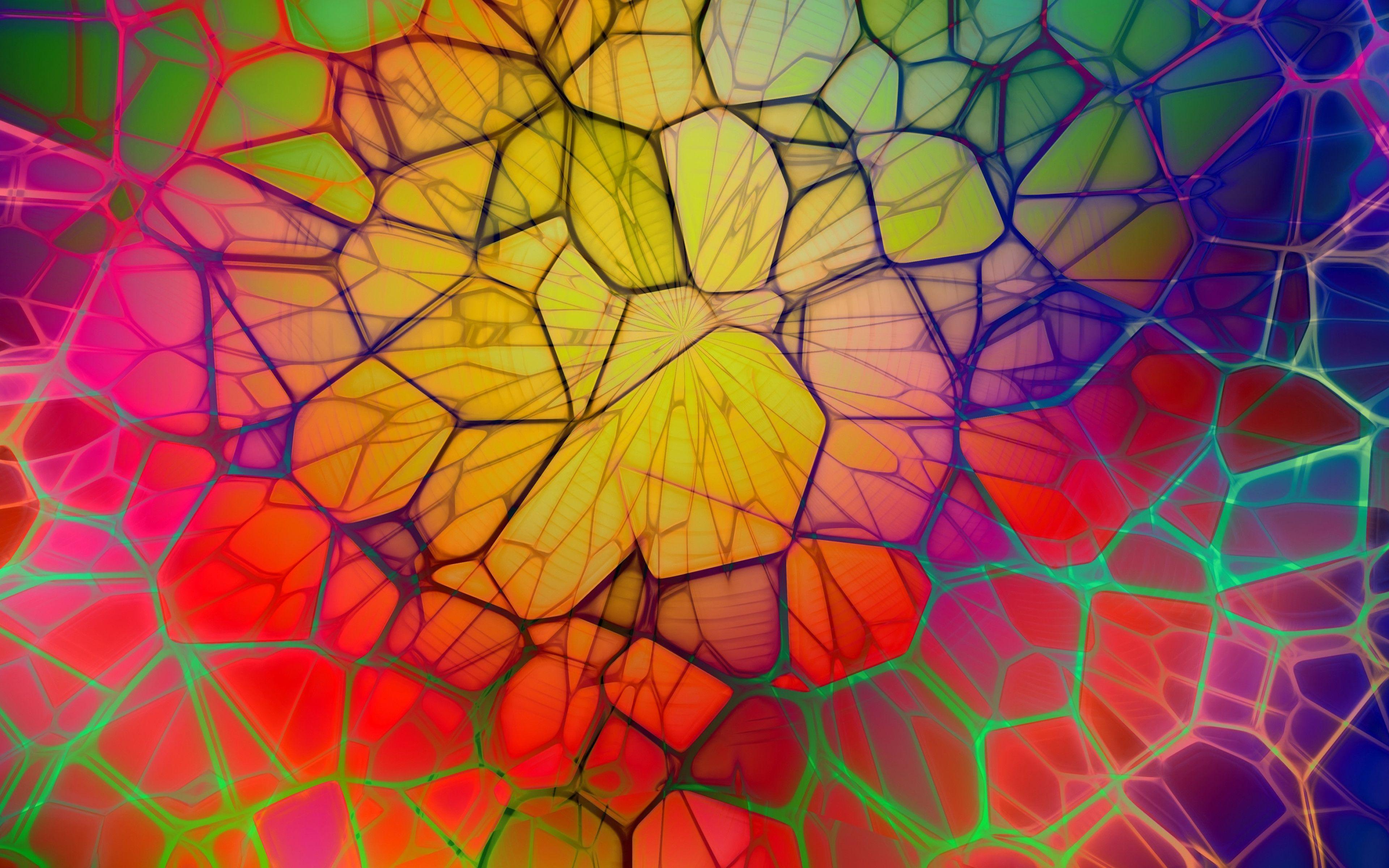 3840x2400 Geometric lines rainbow Wallpaper 4k Ultra HD