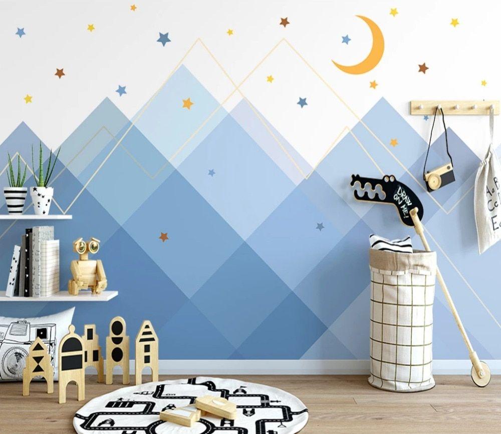1000x867 beibehang Customized Nordic colorful building blocks castle children's room baby nursery background wallpaper papier peint. Wallpaper