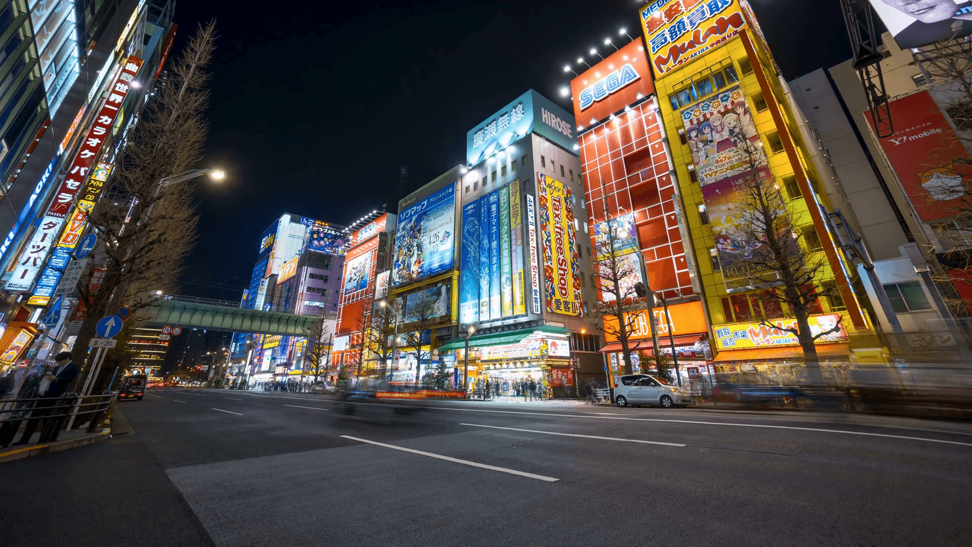 1920x1080 Tokyo, Japan 2017: 4k time lapse of night scene at