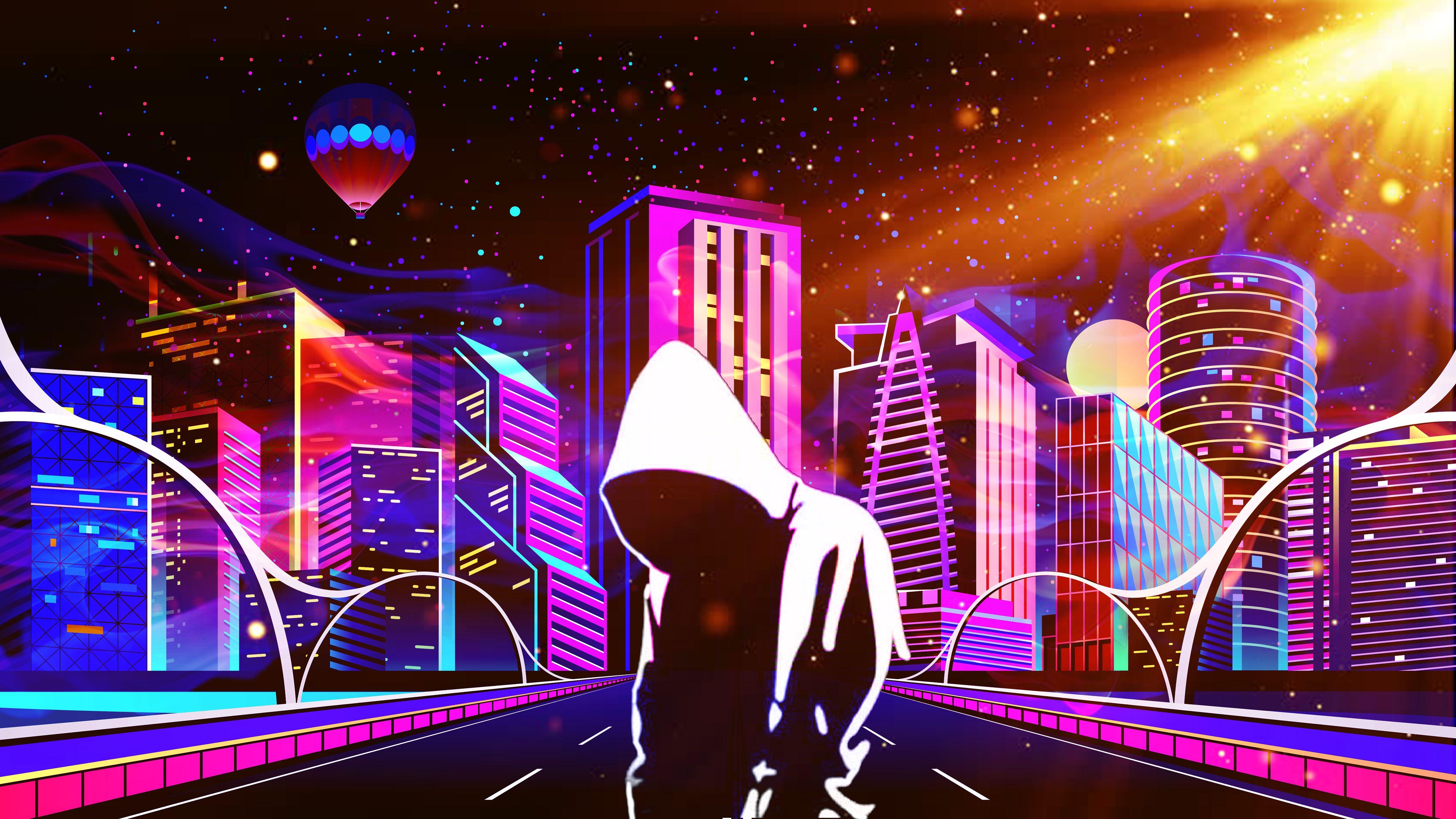 5120x2880 512K Ultra HD Neon Wallpaper .