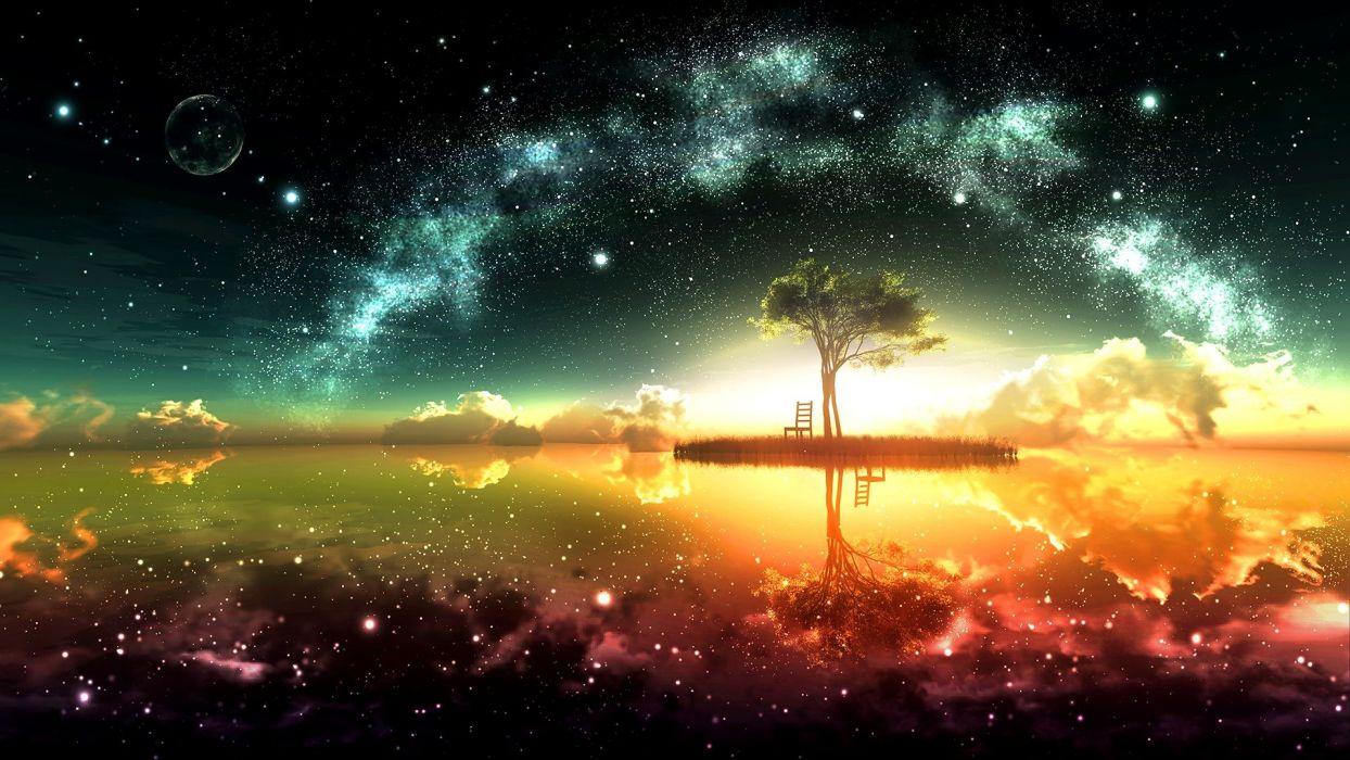 1244x700 Tree sky water space wallpaperx1080