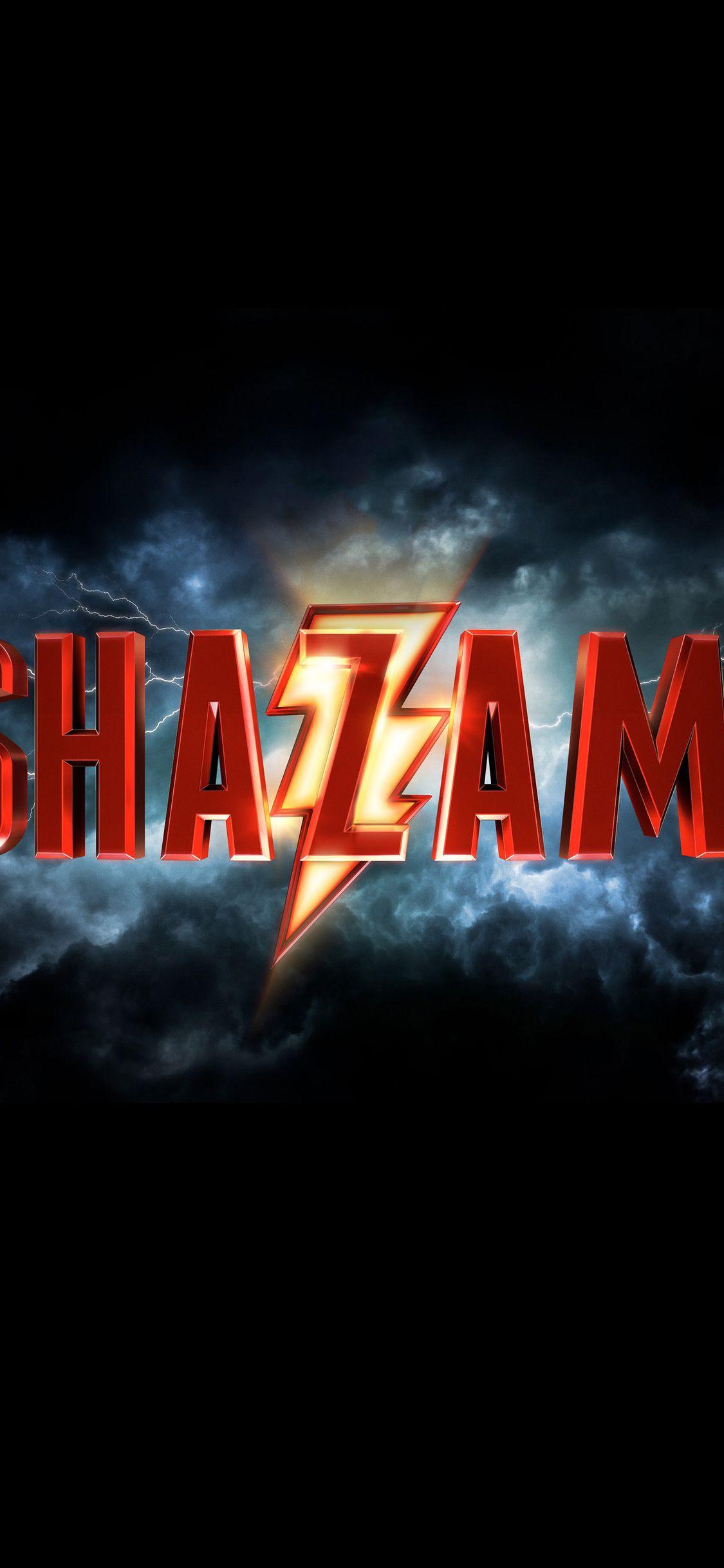1125x2436 Shazam 2019 Movie Logo iPhone XS, iPhone iPhone X HD 4k Wallpaper, Image, Background, Photo and Picture