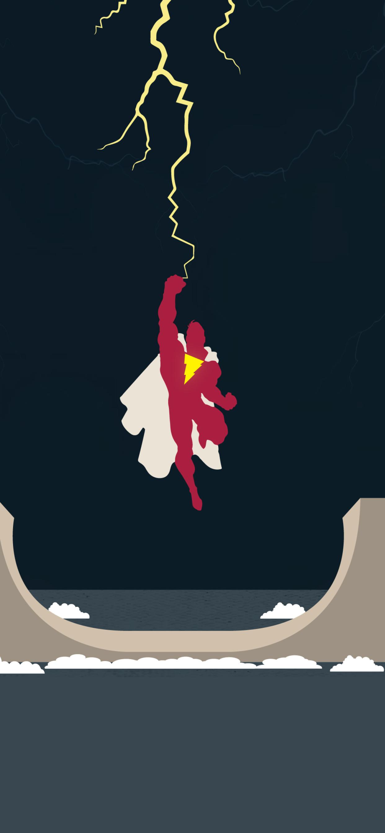 1242x2688 Shazam 2019 Minimal 4K iPhone XS MAX Wallpaper, HD Minimalist 4K Wallpaper, Image, Photo and Background