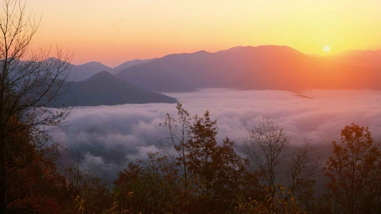 1244x700 Sunrise mountains forests memorial Joyce North Carolina wallpaperx1080
