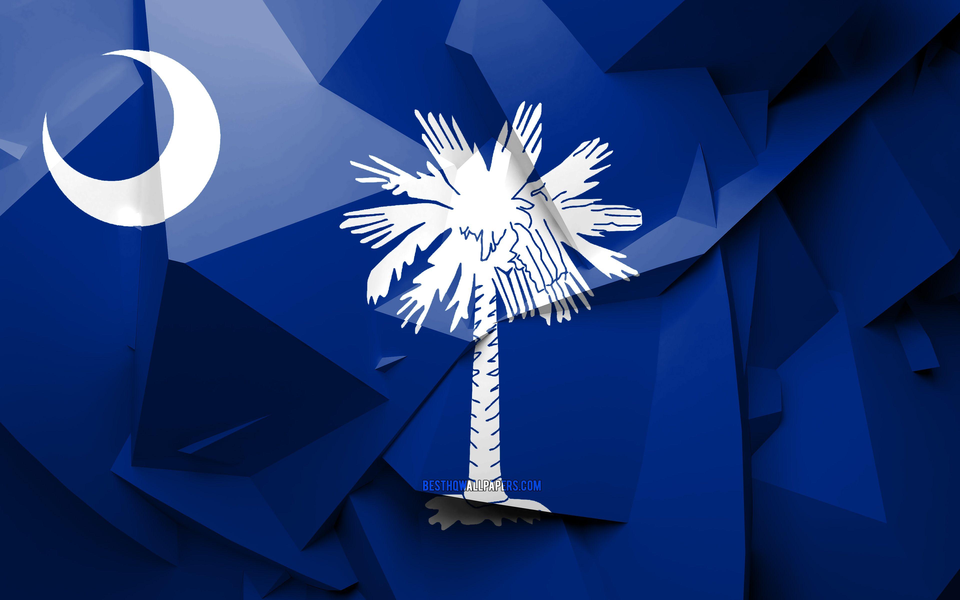 3840x2400 Download wallpaper 4k, Flag of South Carolina, geometric art, american states, South Carolina flag, creative, South Carolina, administrative districts, South Carolina 3D flag, United States of America, North America, USA for desktop