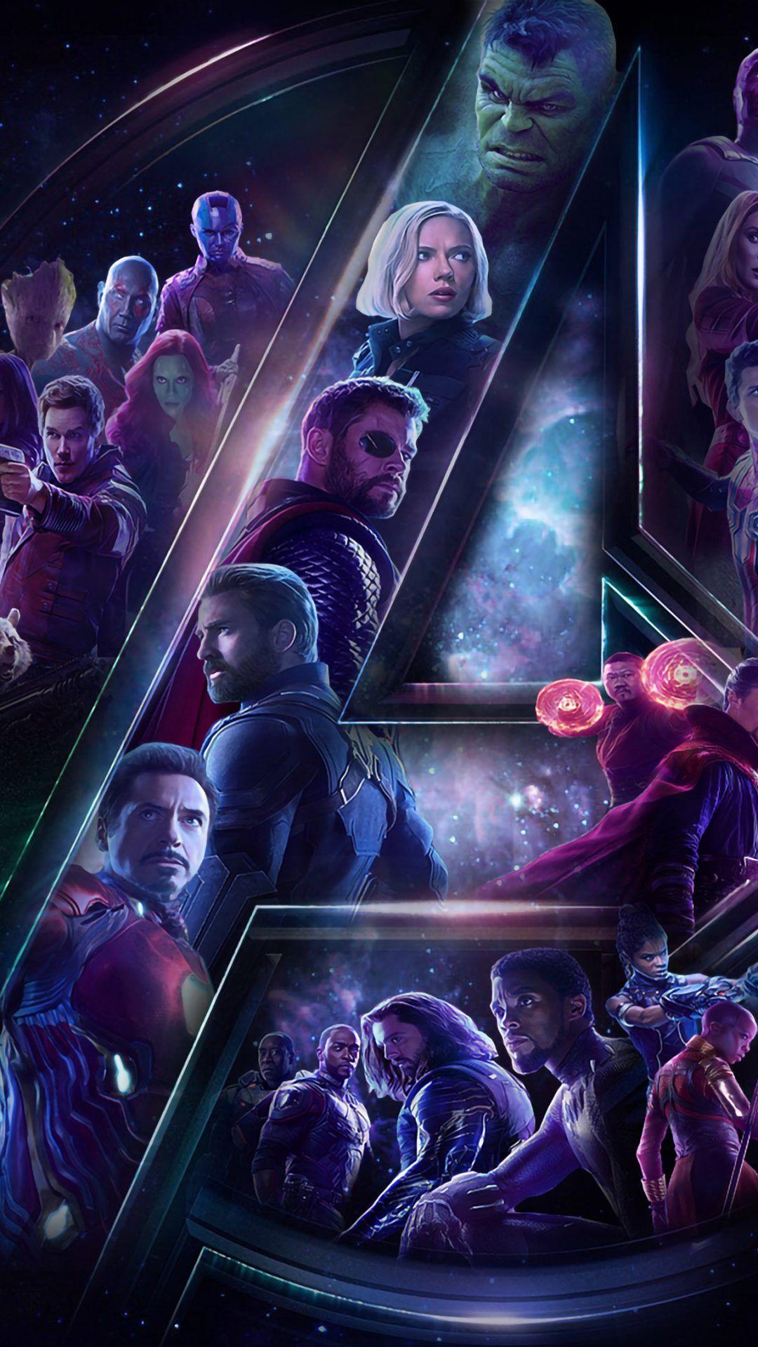1080x1920 Avengers Infinity War All Superheros and Villain Poster Artwork 4K Wallpaper