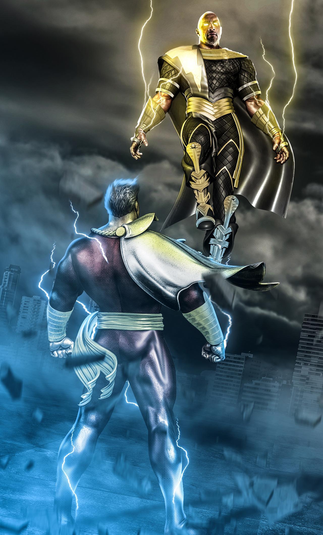 1280x2120 Black Adam Wallpaper
