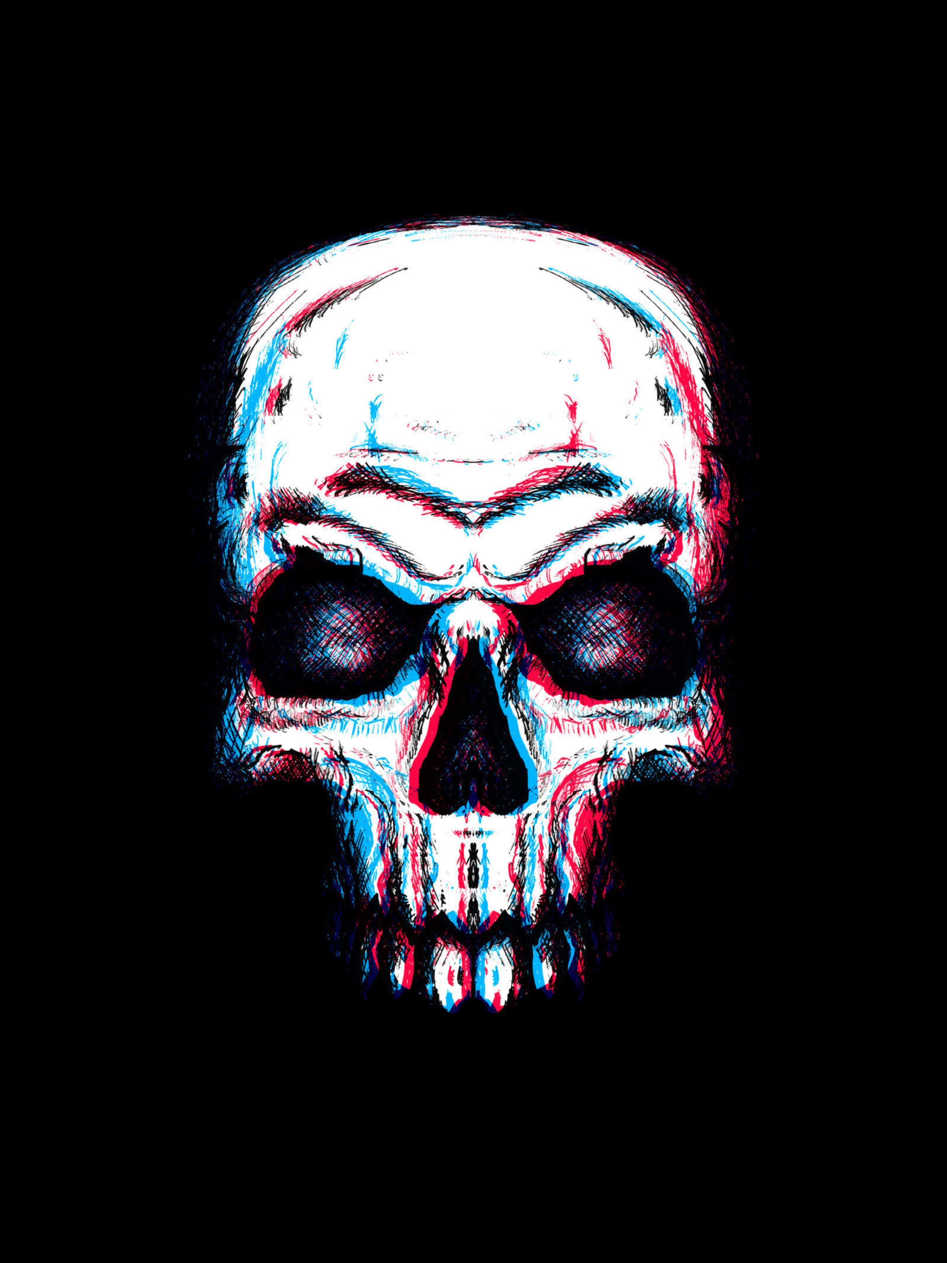 3240x4323 Skull wallpaper. Skull wallpaper, 3D wallpaper skull, Glitch wallpaper
