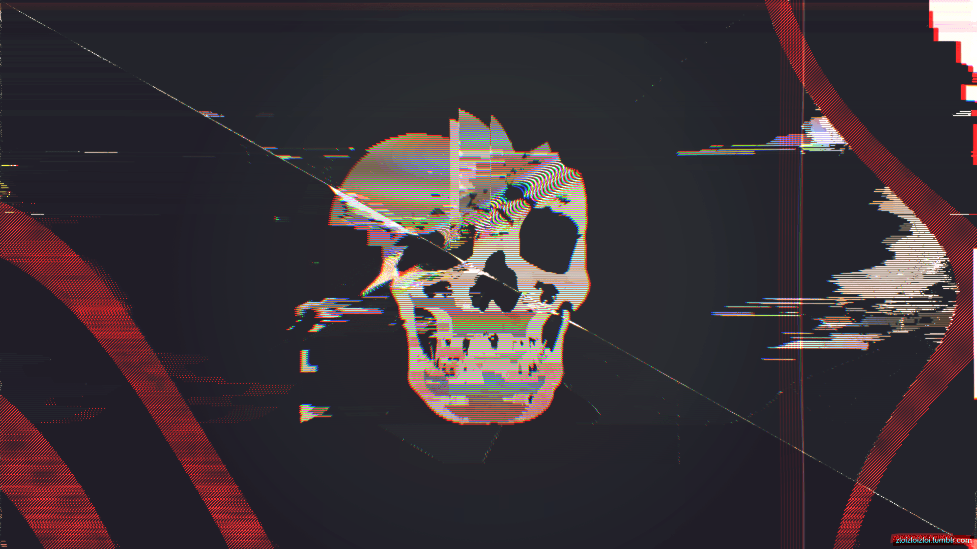 1920x1080 Glitch Skull Abstract (1920x1080) Need #iPhone S #Plus #Wallpaper/ # Background for #IPhone6SPlus? Follow iPhone. Glitch art, Skull wallpaper, Skull illustration