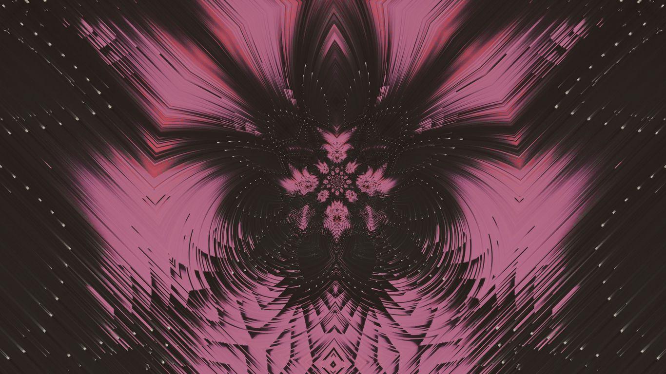 1366x768 Download wallpaper 1366x768 glitch, pattern, abstraction, digital, noise, pink tablet, laptop HD background