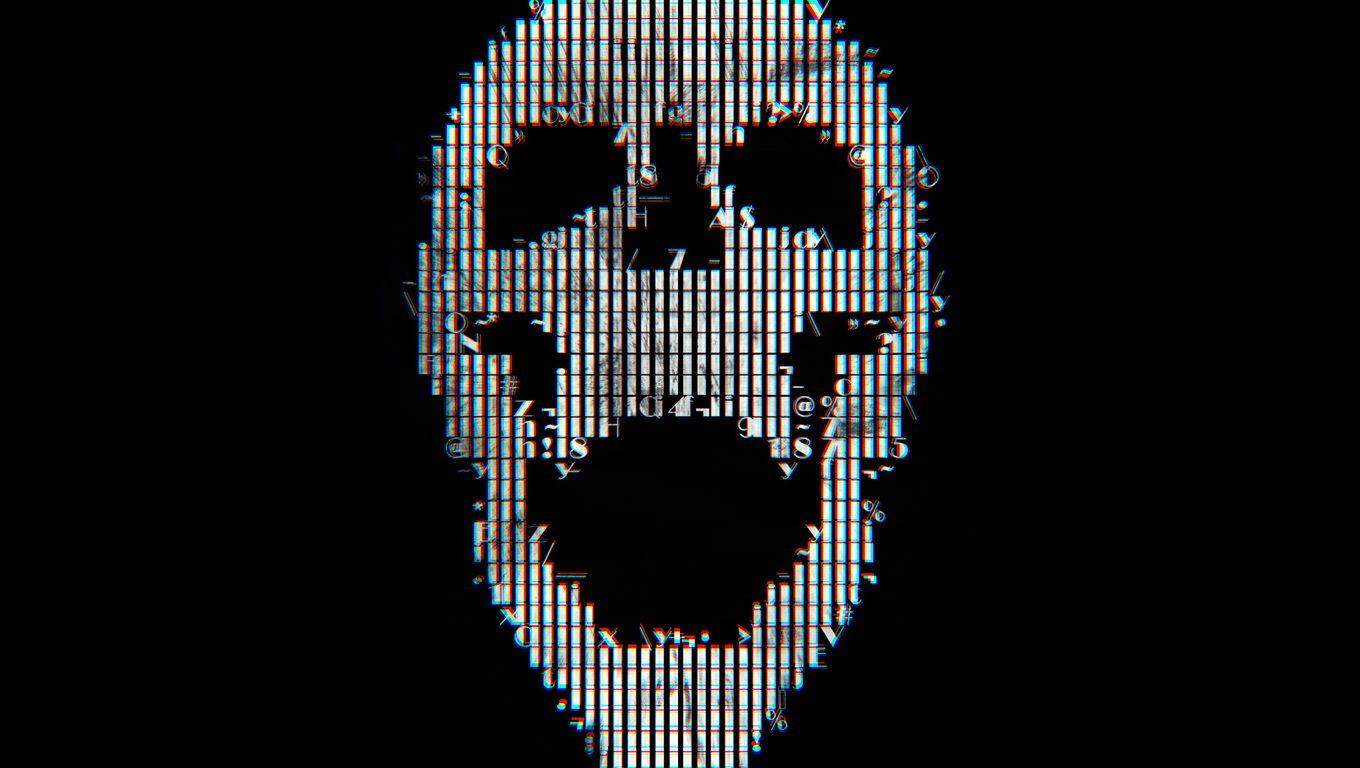 1360x768 Glitch Art Skull Abstract Laptop HD HD 4k Wallpaper, Image, Background, Photo and Picture