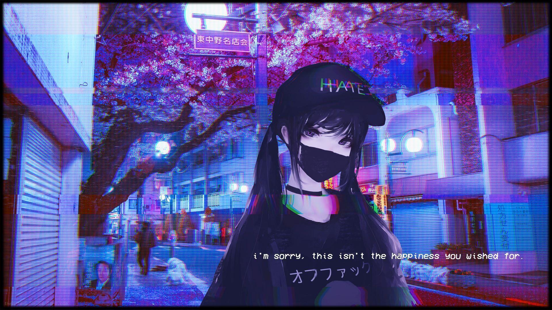 1920x1080 Laptop Anime Glitch Wallpaper