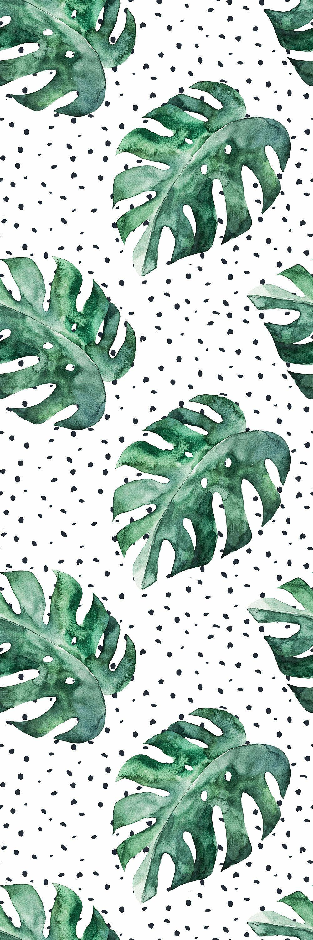 1000x3000 Bay Isle Home Wilhelm Removable Watercolor Monstera Leafs 8.33' L x 25 W Peel and Stick Wallpaper Roll