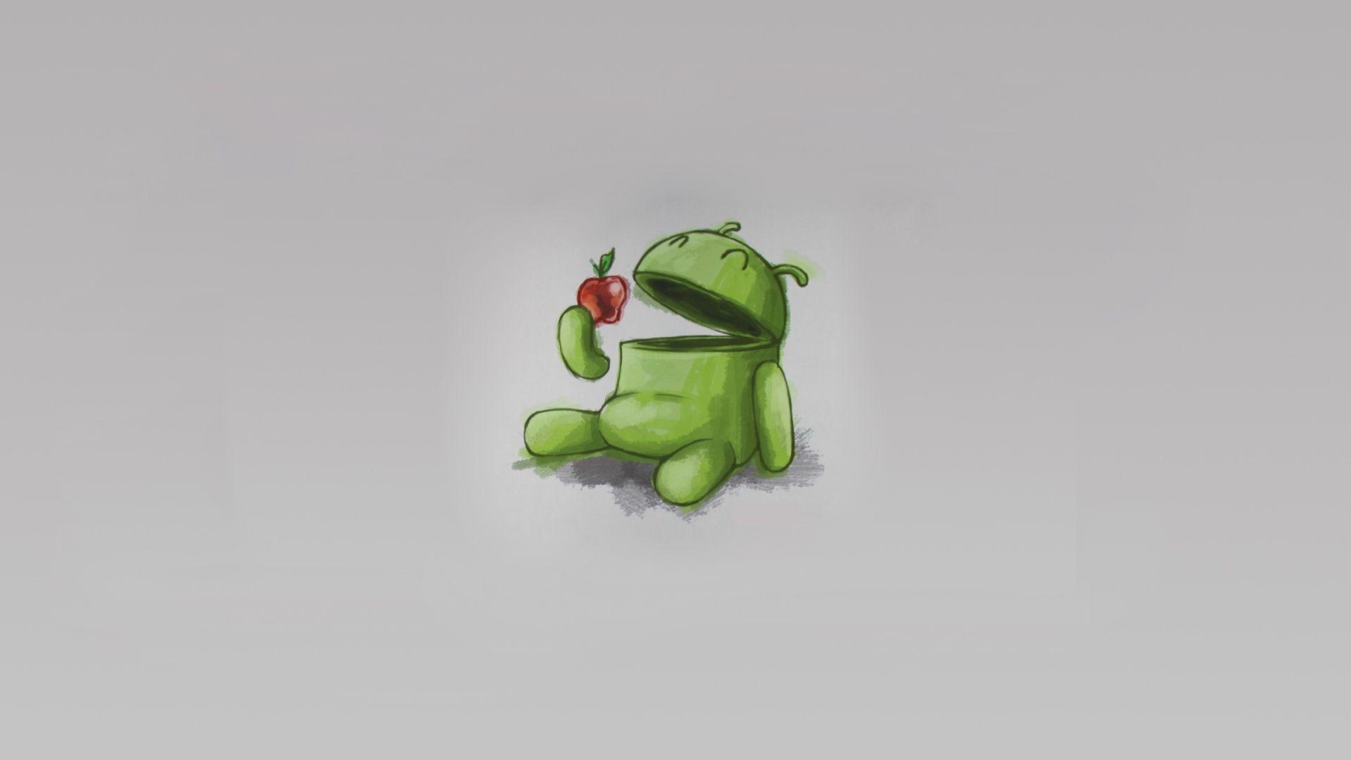 1920x1080 Free download Funny Android Eat Apple Wallpaper 23826 Wallpaper Cool [1920x1080] for your Desktop, Mobile & Tablet. Explore Android Apple Wallpaper. Android Wallpaper HD, Free Wallpaper for Android, Wallpaper for Android Phones