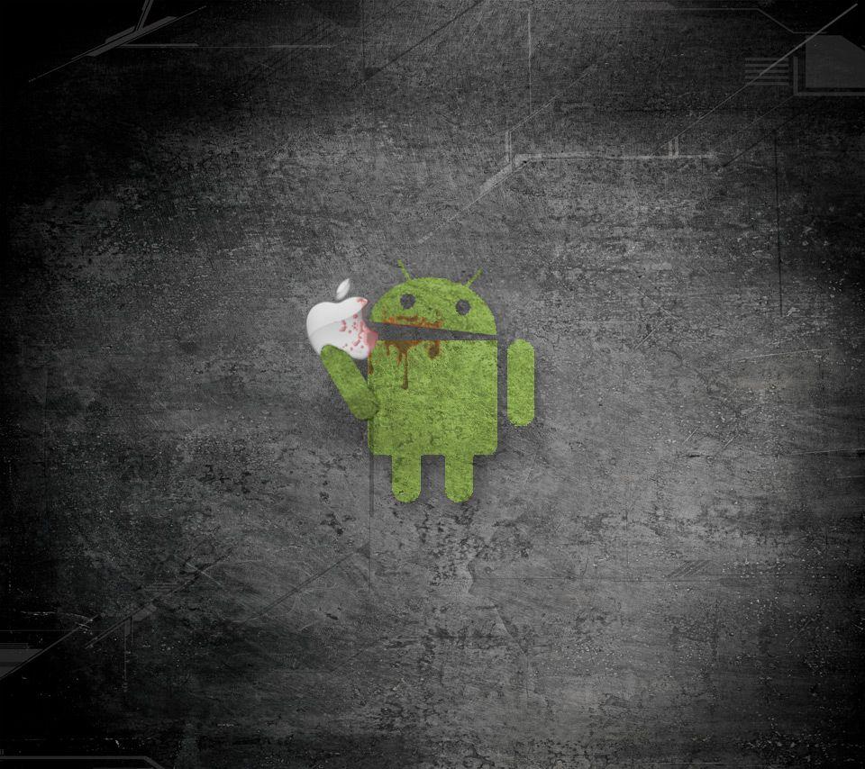 960x854 Photo Android eating Apple in the album Droid Wallpaper by grafixguy123. DroidForums.net. Android Forums & News