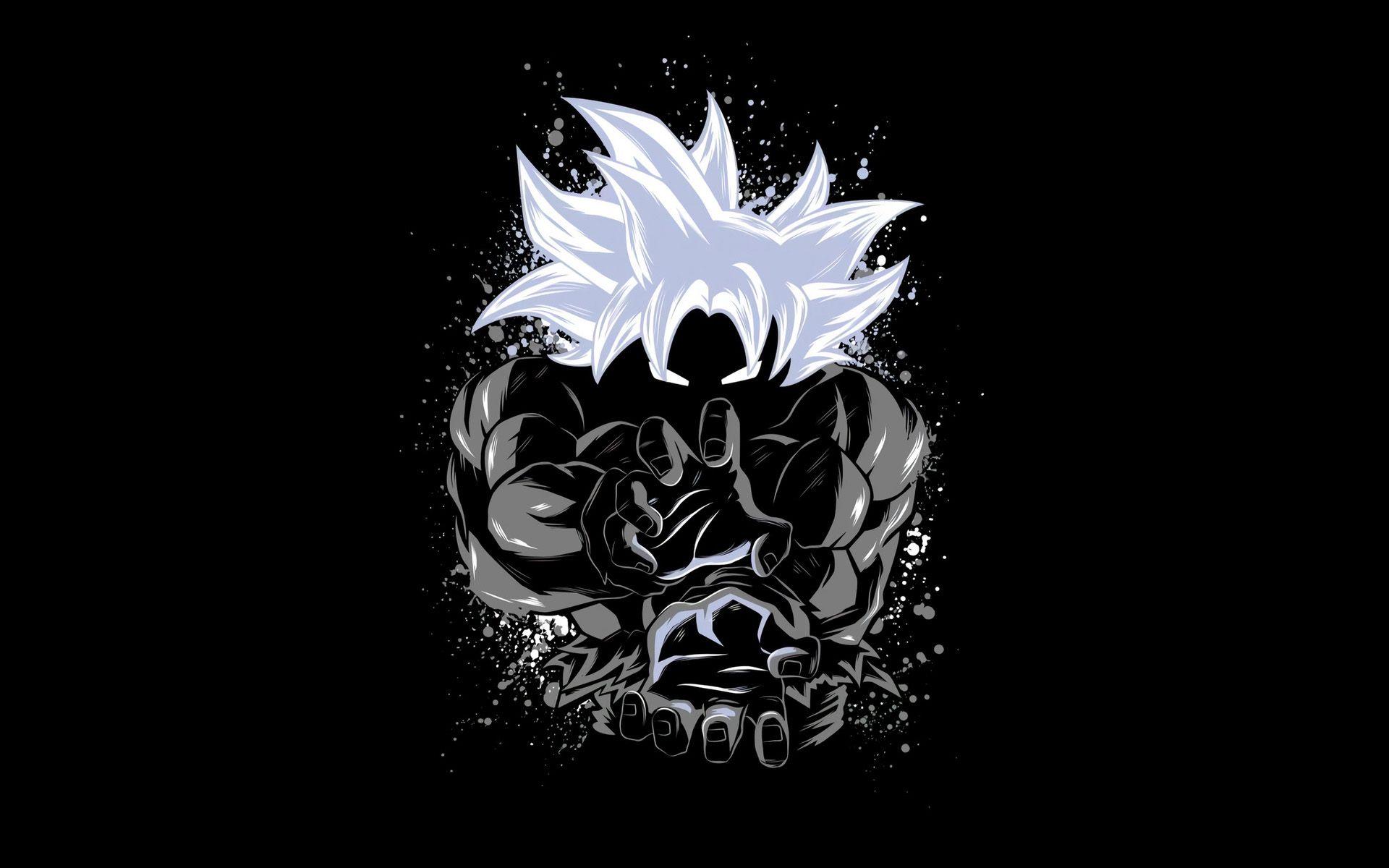Download Black Goku With Japanese Logo Wallpaper  Wallpaperscom