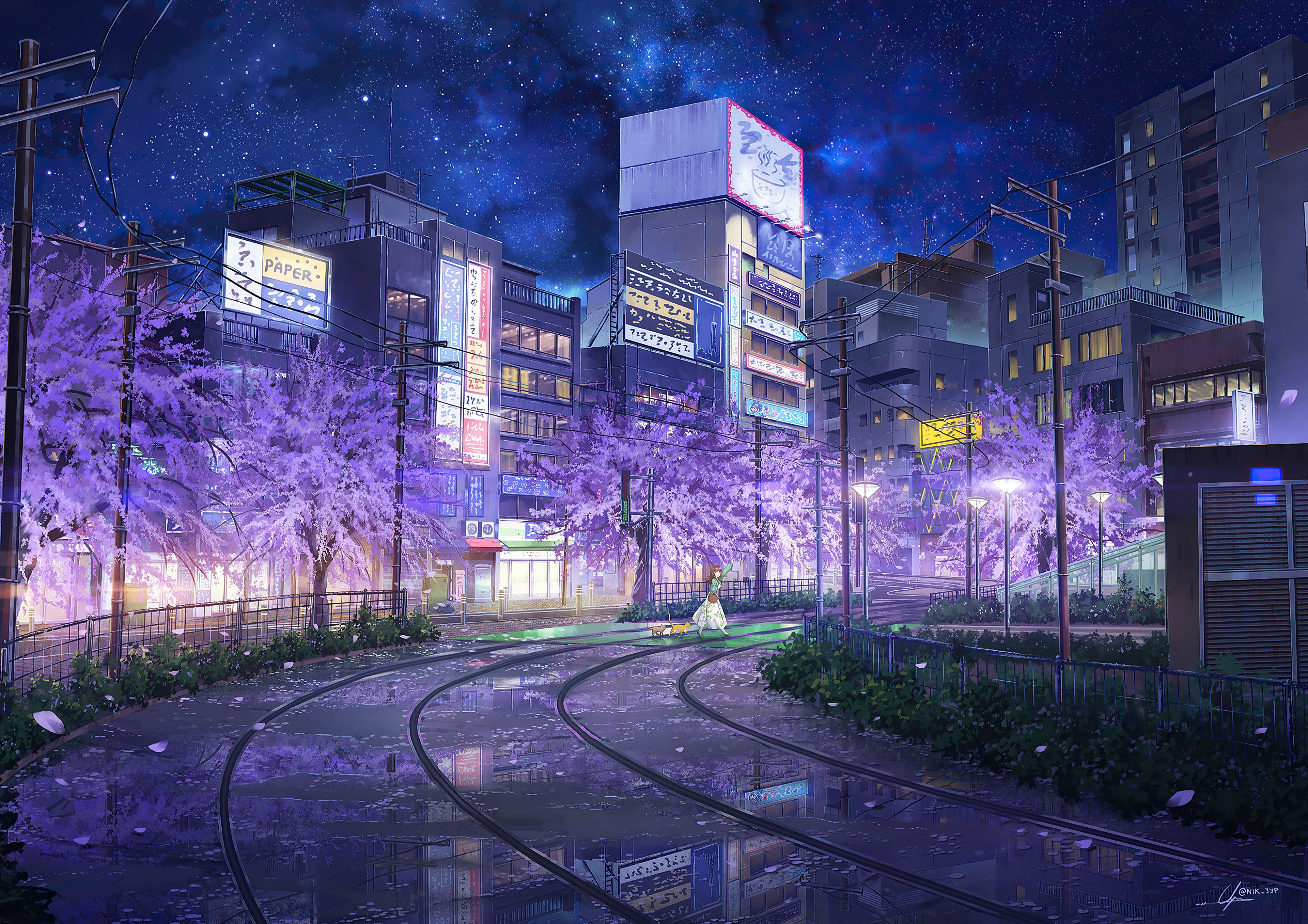Bạn yêu thích các bức tranh anime về đường phố ban đêm và bạn muốn đưa chúng vào màn hình điện thoại hoặc máy tính của mình? Hãy xem những hình nền với từ khóa Anime Street Night Wallpapers này để tận hưởng không khí phấn khích của đêm và sức hút đầy ma mị của hình ảnh anime.