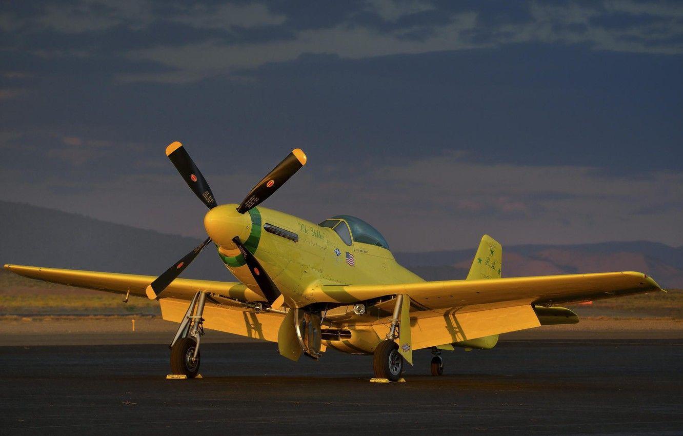 1332x850 Wallpaper yellow, the plane, mustang, fighter, P- warbird, WWII, Ole Yeller image for desktop, section авиация