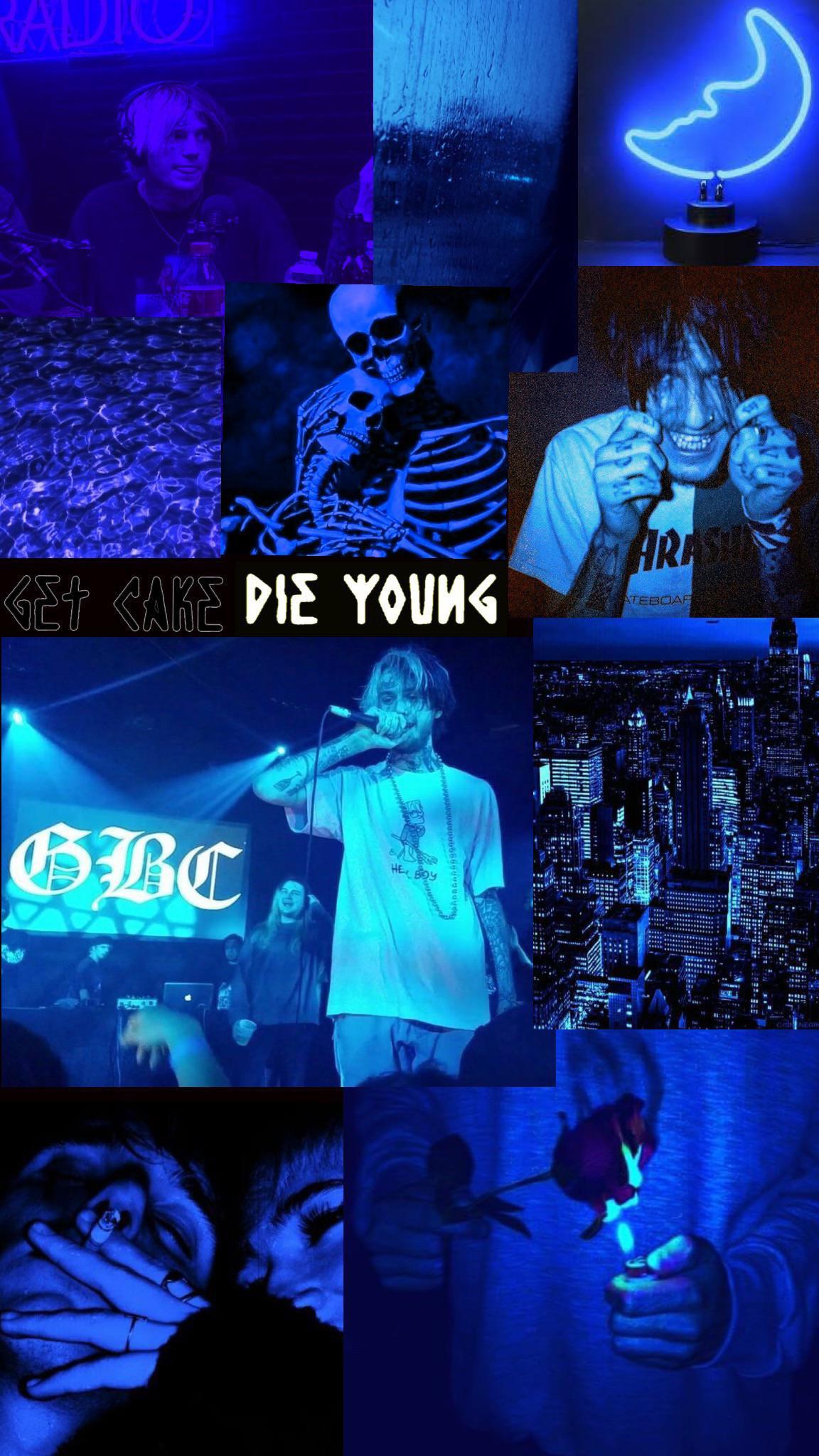 1152x2048 Lil Peep blue aesthetic wallpaper