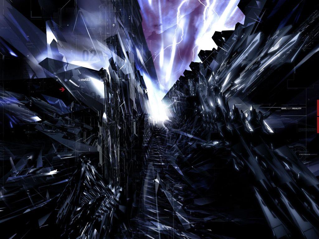 1024x768 Top HD Wallpaper: Abstract Black Crystal Wallpaper