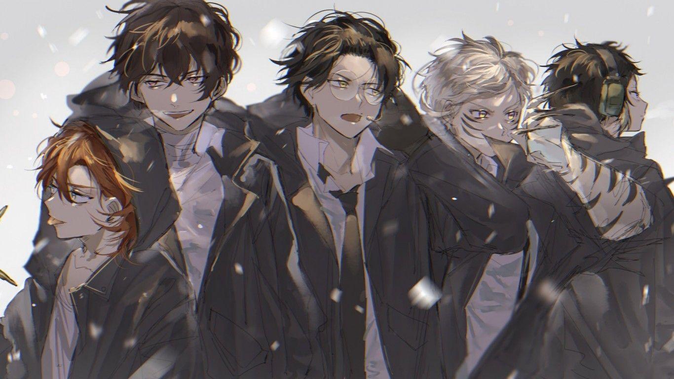 1366x768 Download 1366x768 Dazai Osamu, Bungou Stray Dogs, Nakahara Chuuya, Nakajima Atsushi, Sakaguchi Ango Wallpaper for Laptop, Notebook