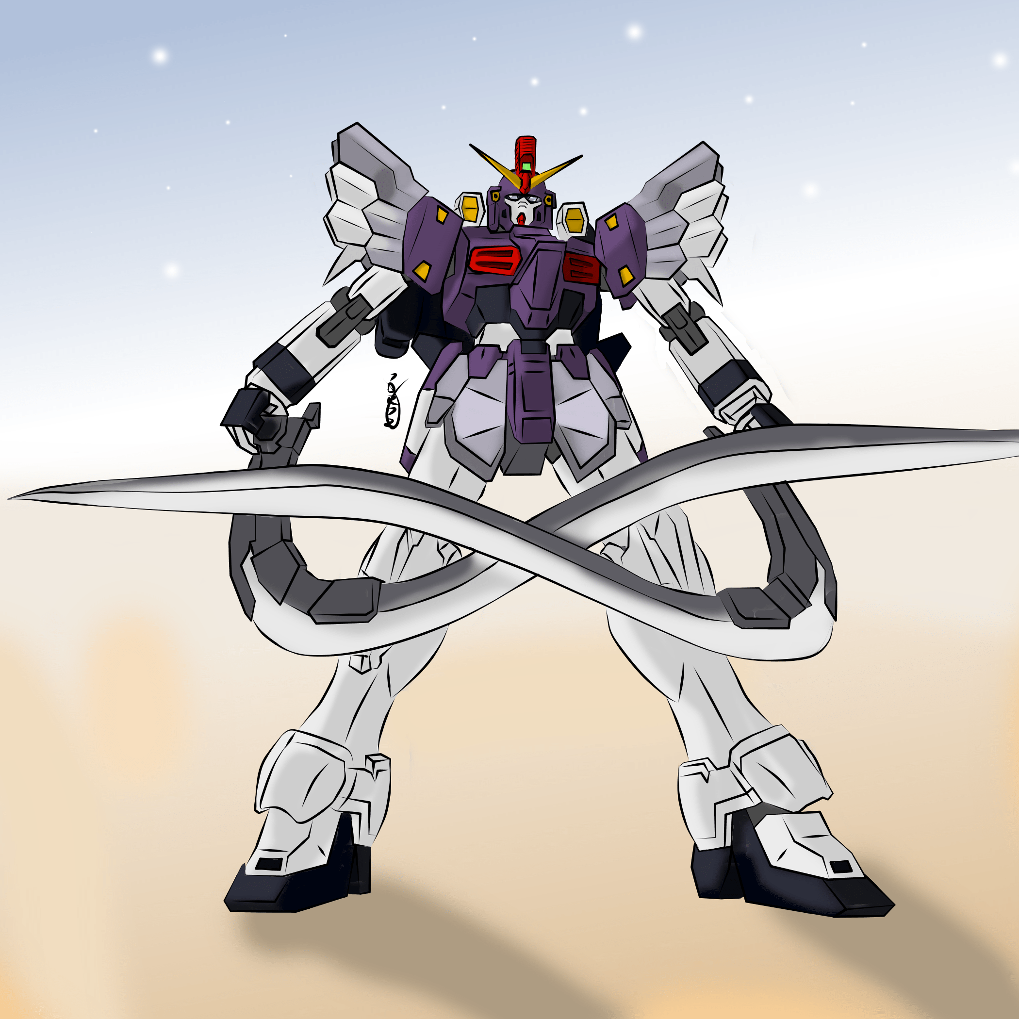 2100x2100 Gundam Sandrock Custom SazabiRaphael ART street