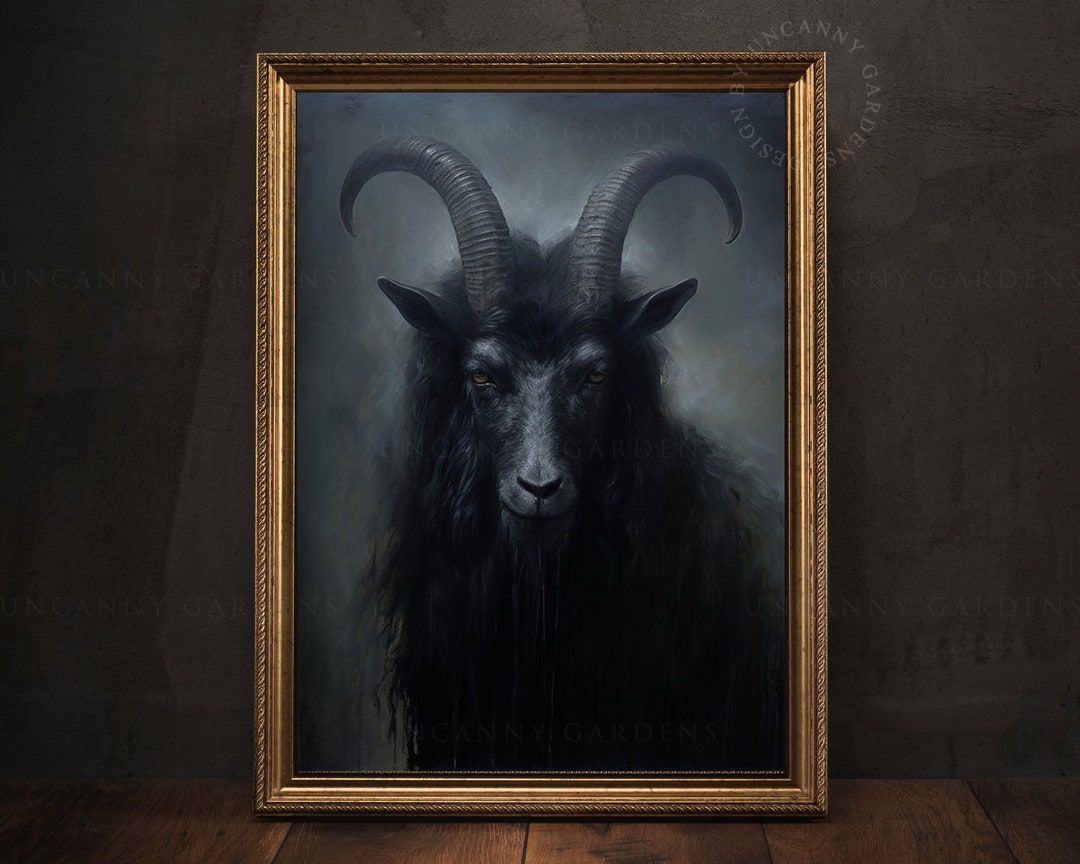 1080x864 Black Phillip Wall Art, Black Goat Print, Occult Art, Dark Moody Prints, Cottagecore, Witchy Room Decor, Wiccan, Goth Art, Gothic Gift 63