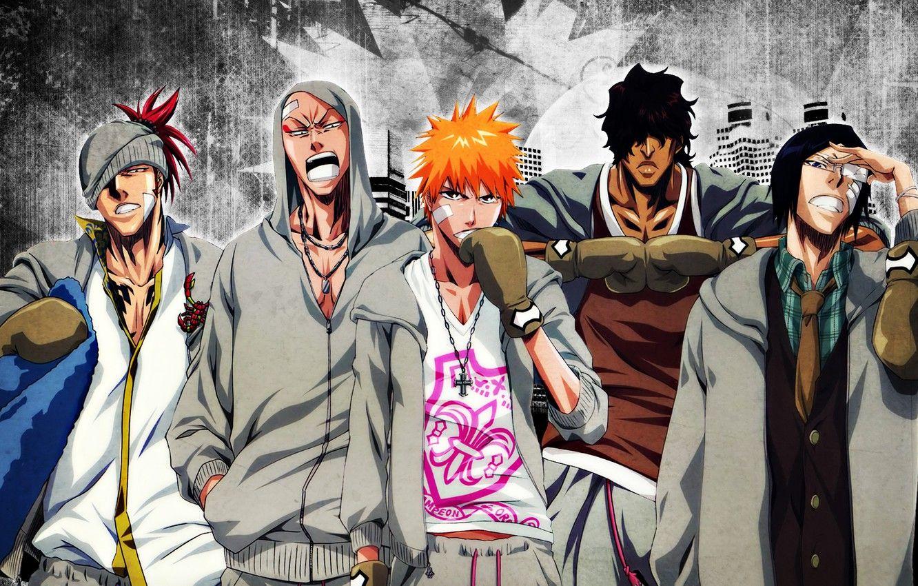 1332x850 Wallpaper anime, Bleach, Ichigo Kurosaki, Yasutora Sado, Renji Abarai, Uryuu Ishida, Ikkaku Madarame image for desktop, section прочее