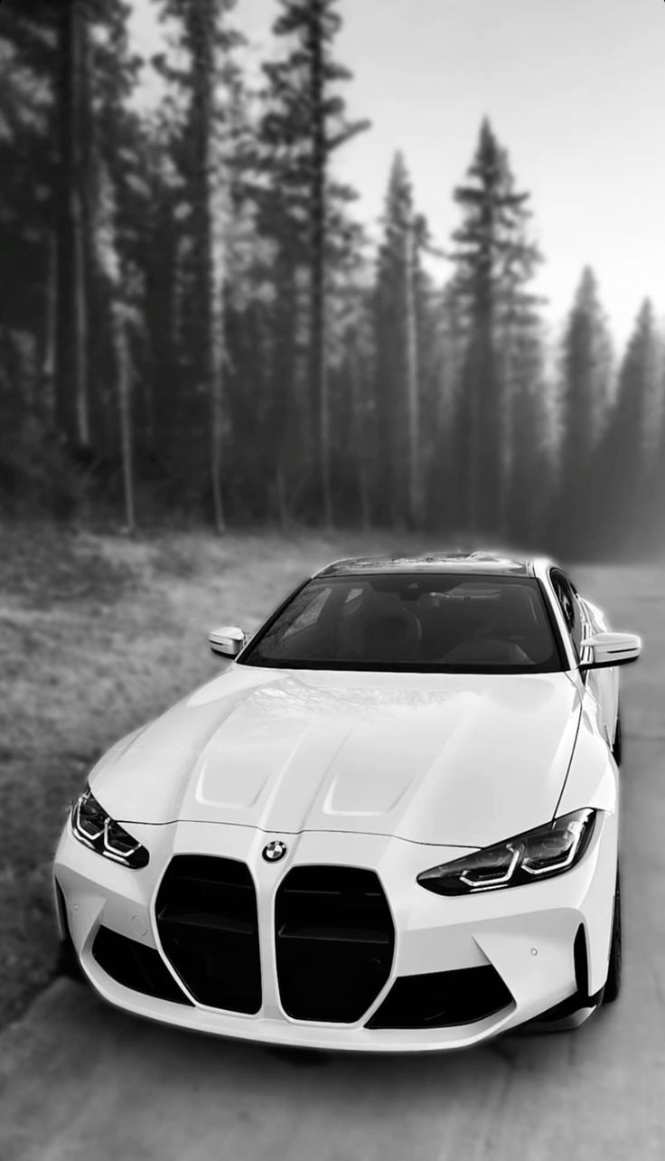 736x1284 BMW white sports car driving on a foggy day. Lüks arabalar, Almanya