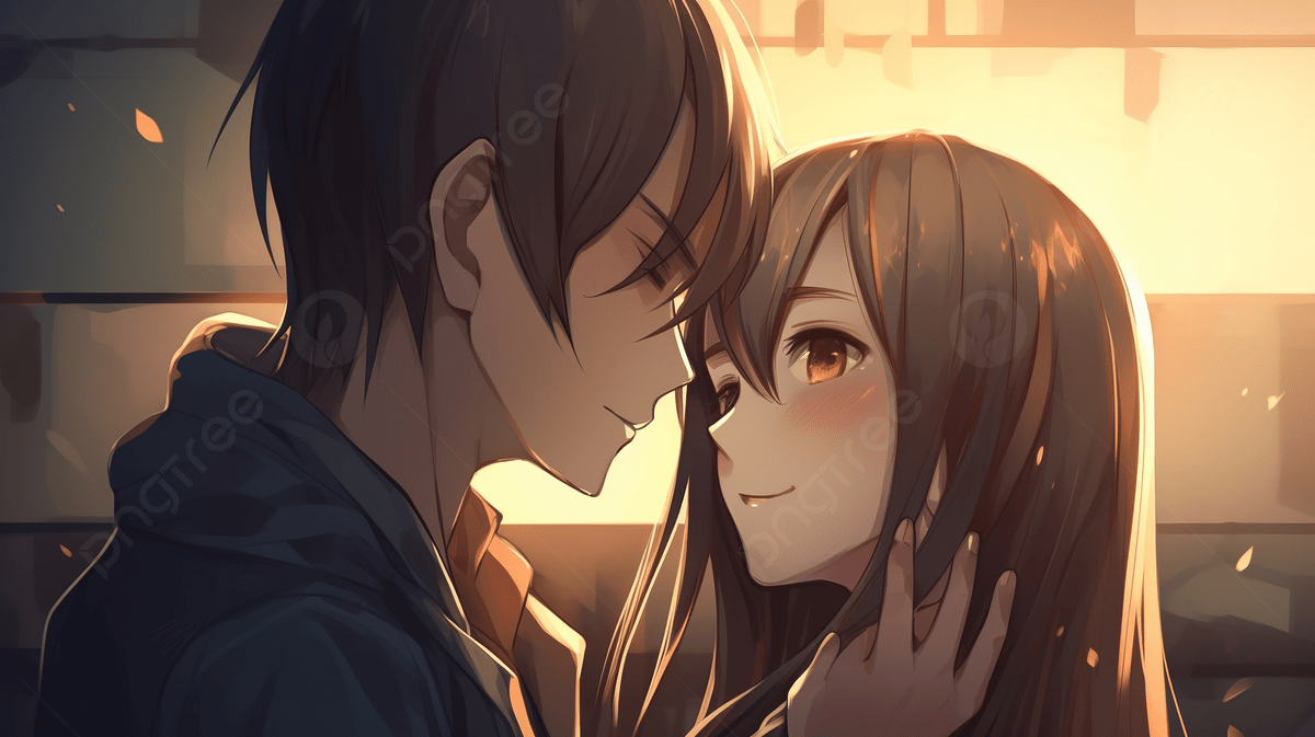 1200x673 Anime Couple Kissing Each Other With The Sun Behind Them, Wife Lovers Picture, Wife, Man Background Image And Wallpaper for Free Download