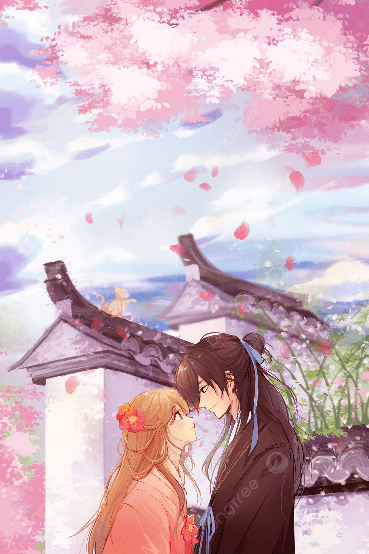 1200x1799 Anime Characters Pink Beautiful Background Wallpaper Image For Free Download