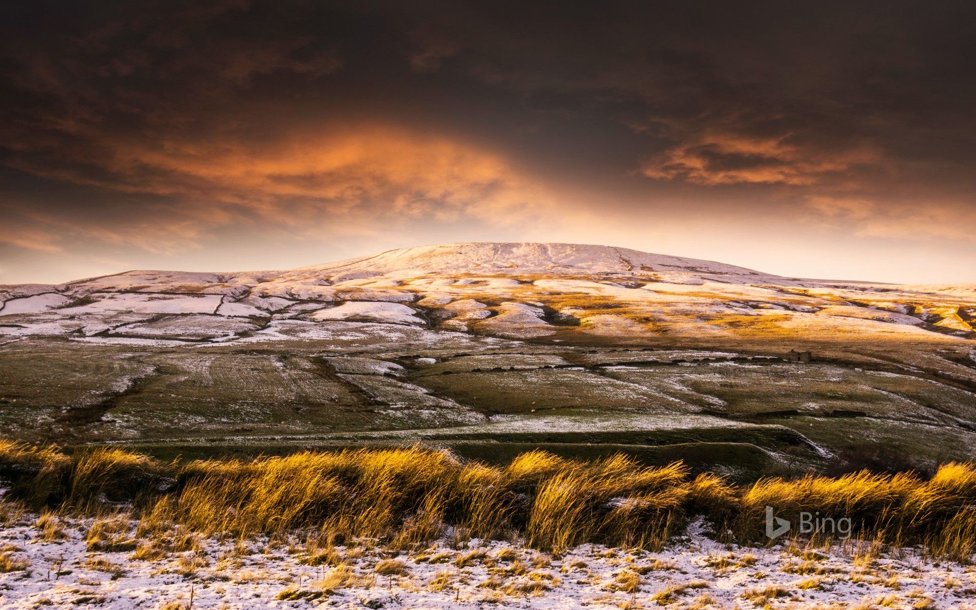 1920x1200 Low winter sunlight and frost in the Yorkshire Dales Wallpaper
