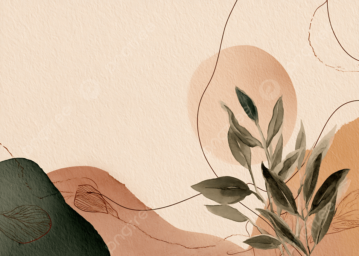 1200x857 Elegant Watercolor Botanical Background With Minimal Line Art In Neutral Beige Brown And Green Tones, Elegant, Watercolor, Botanical Background Image And Wallpaper for Free Download