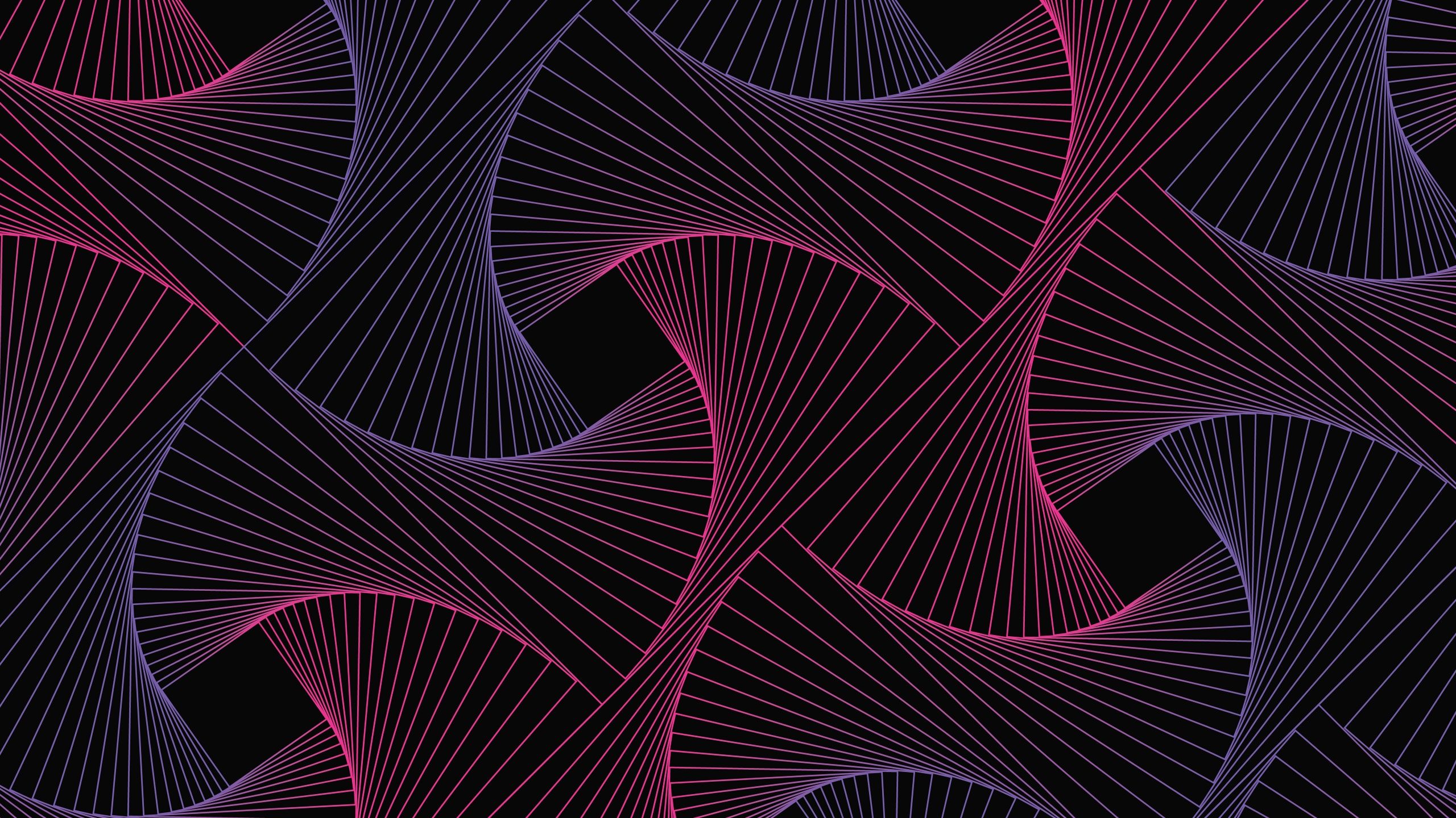 2560x1440 Geometric Wallpaper 4K, Lines, Black background, Neon