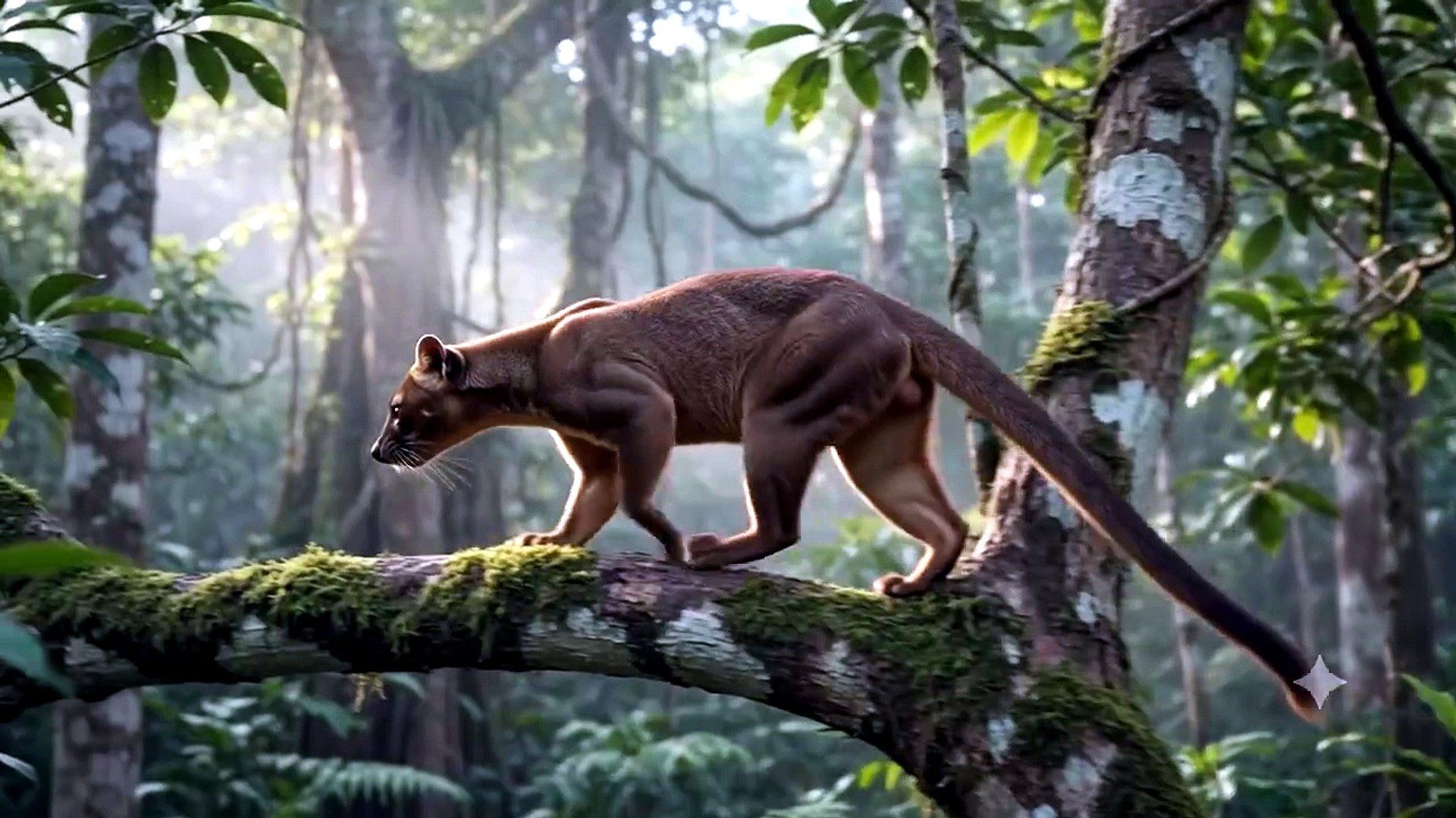 1920x1080 Fossa : Madagascar’s stealthy forest predator with incredible climbing skills