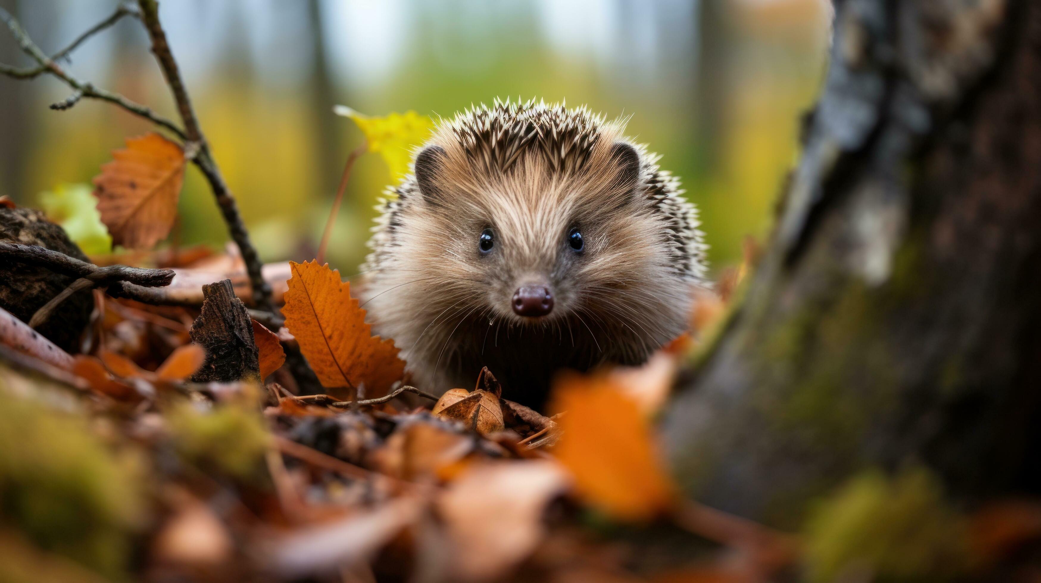 3497x1960 Neugierig Igel Erkunden Es Ist Umfeld. 29607358 Stock Photo Bei Vecteezy