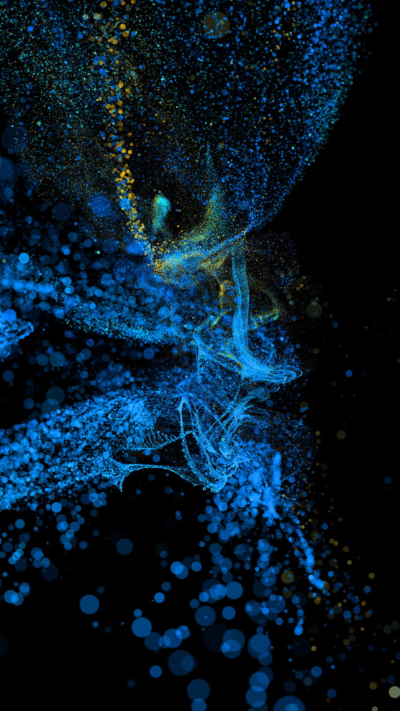 800x1422 Blue Vortex, Blue, Electric, abstract, alien, art, black, chaos, digital, dots, HD phone wallpaper