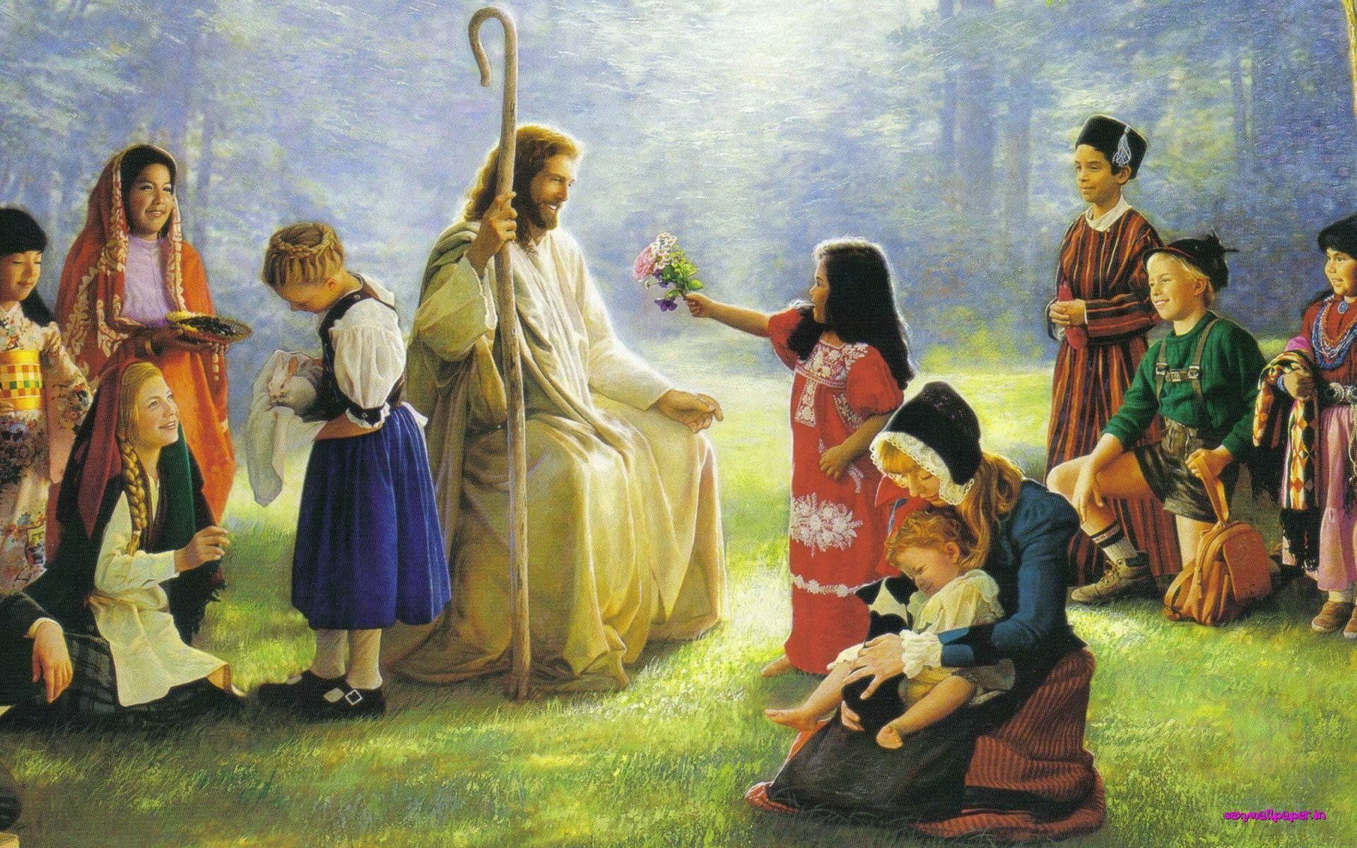 1920x1200 Jesus with Children HD Wallpaperx1200