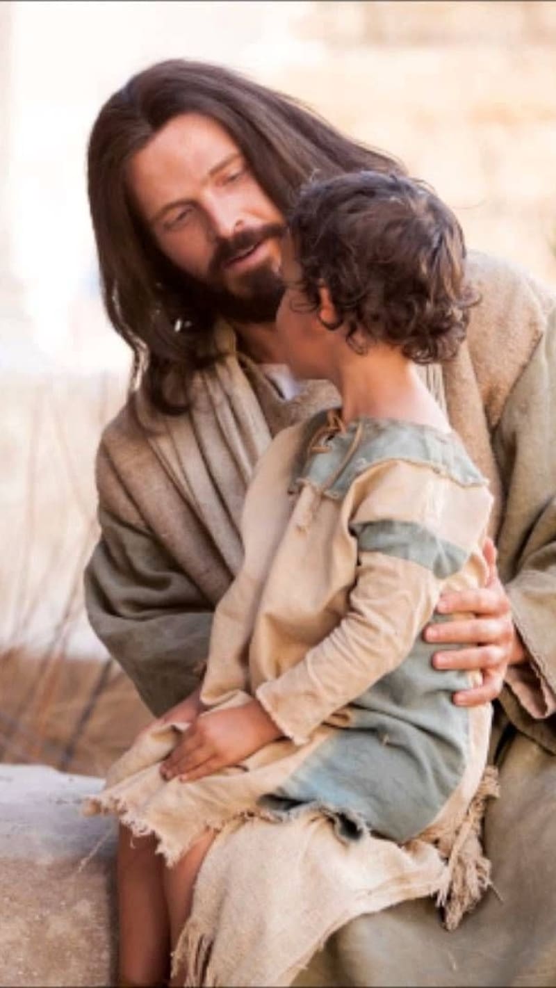 800x1421 HD jesus with kids wallpaper