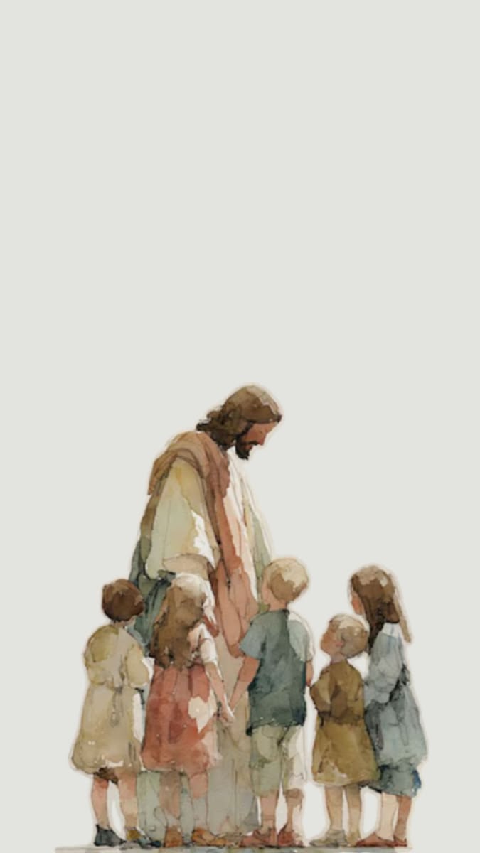 675x1200 Jesus and children wallpaper. Jesus and children drawing, Lds jesus with the children, Picture of
