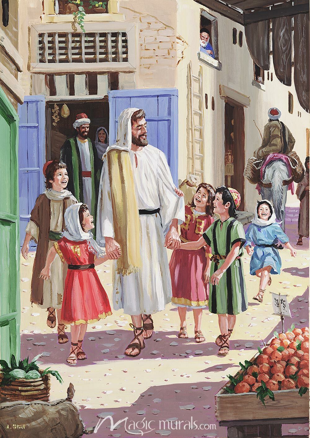 1000x1413 Jesus Walking with Children