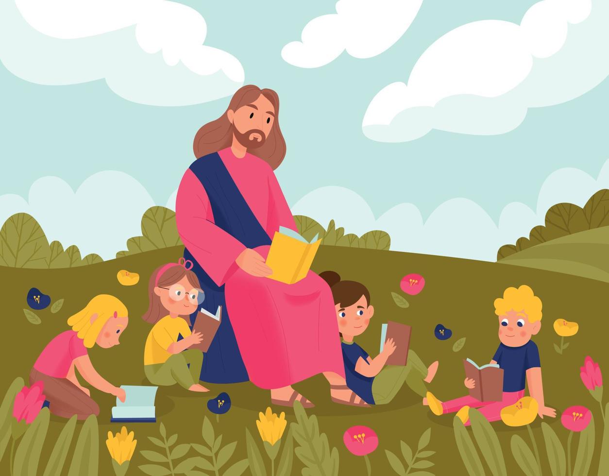 1254x980 Christ And Kids Background