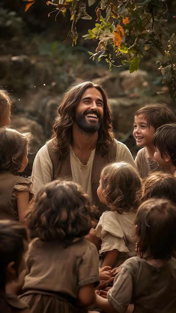 736x1308 Smiling in the bible. Jesus christ pics, Jesus and kids wallpaper, Jesus with children