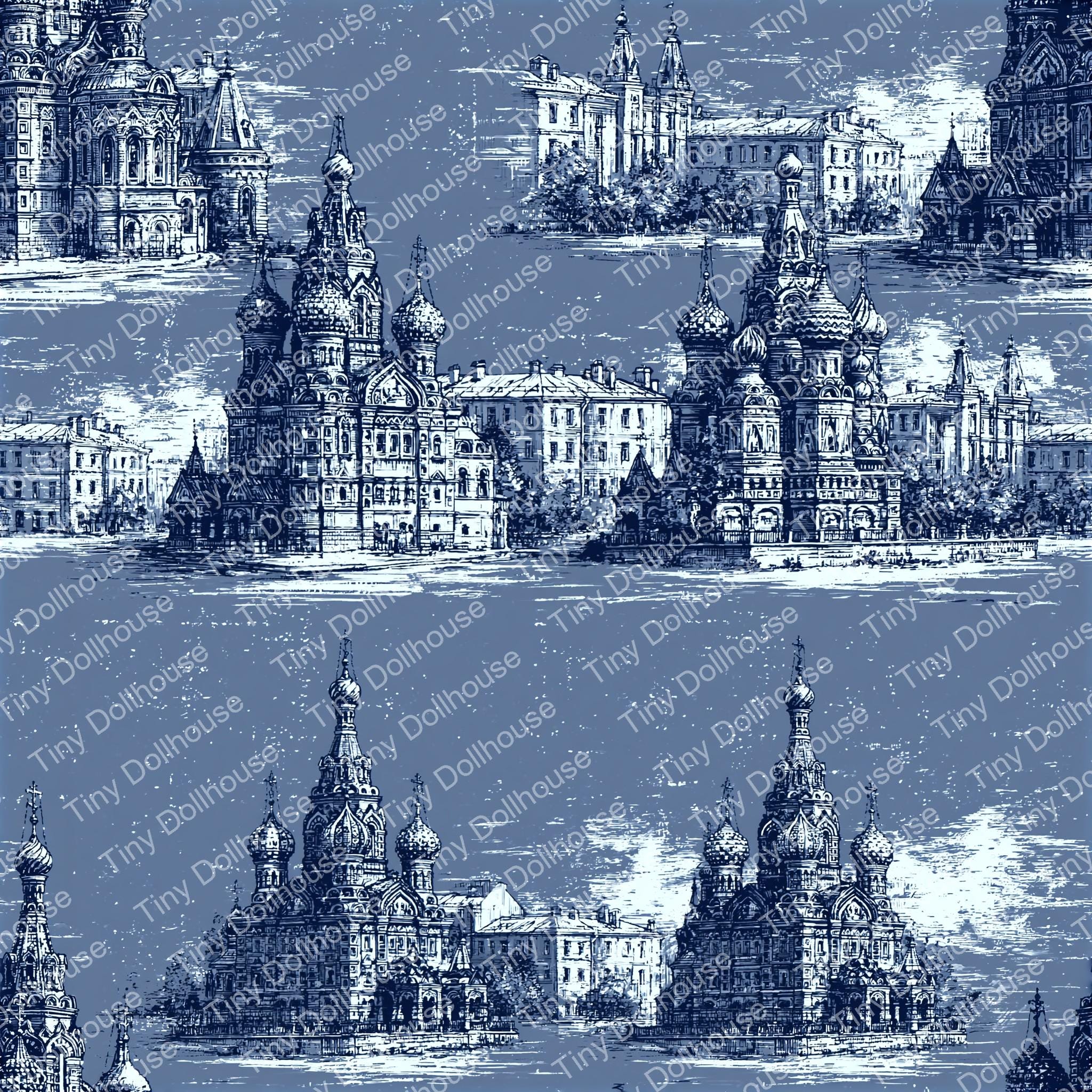 2048x2048 Printable Russian Doomer Buildings Digital Wallpaper. Soviet 1:12 Scale Miniature Paper. Seamless 300 DPI Instant Download