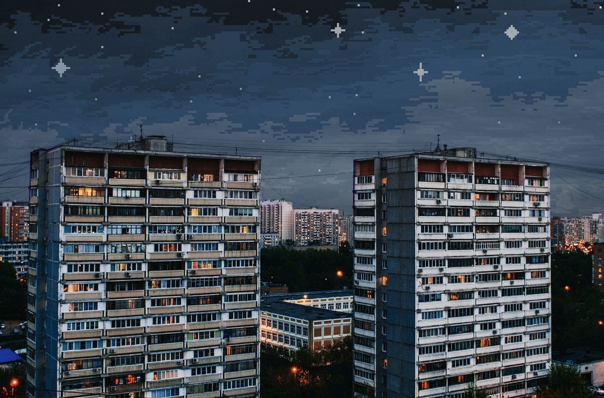 1204x793 Artist Imagines What Russian Skies Would Look If They Were In 8 Bit