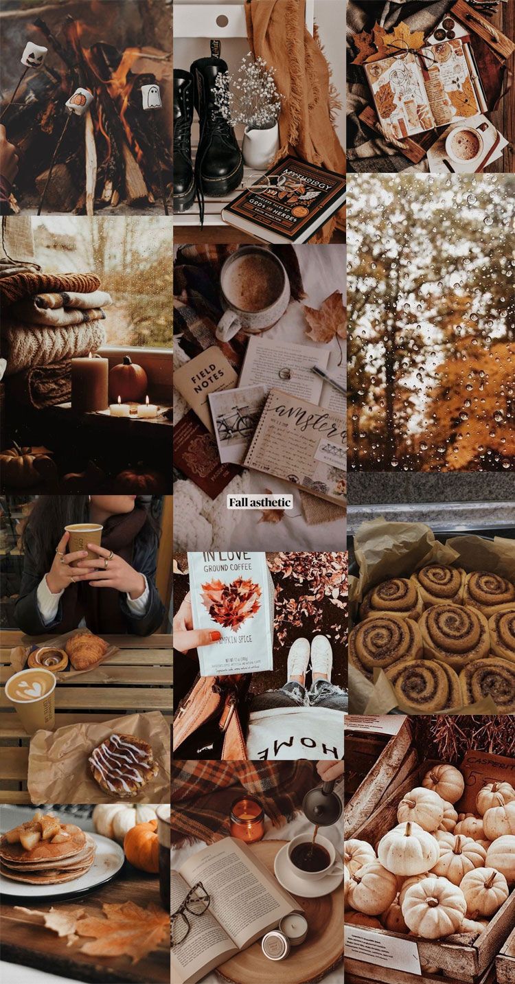 750x1433 Autumn Collage Wallpaper : Dark Mood. Colour + Mood + Style Inspiration