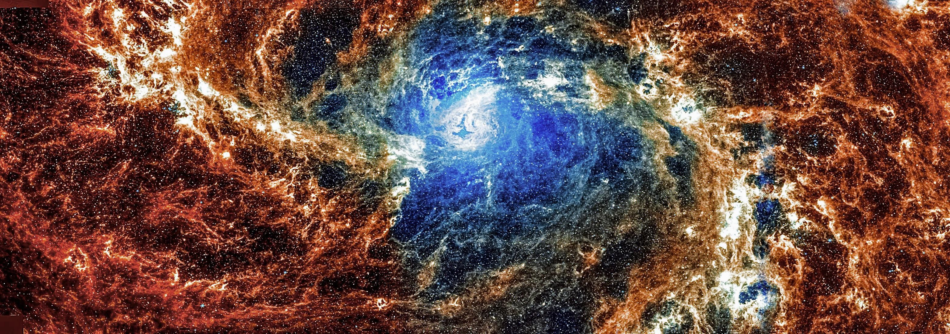3118x1097 New JWST Photo of the Core of M83: the Southern Pinwheel galaxy