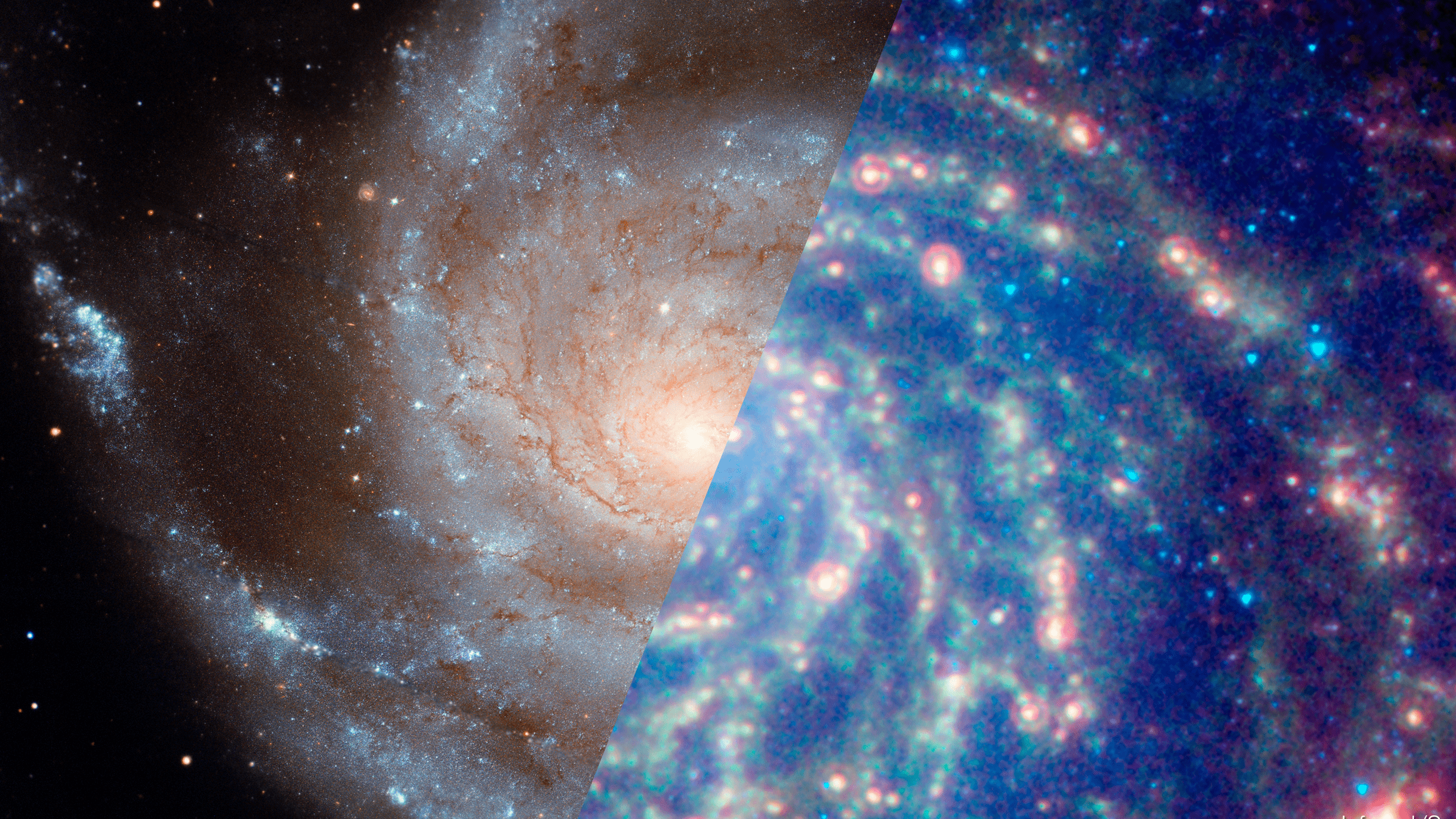 2560x1440 Infrared Universe: Pinwheel Galaxy (M101)